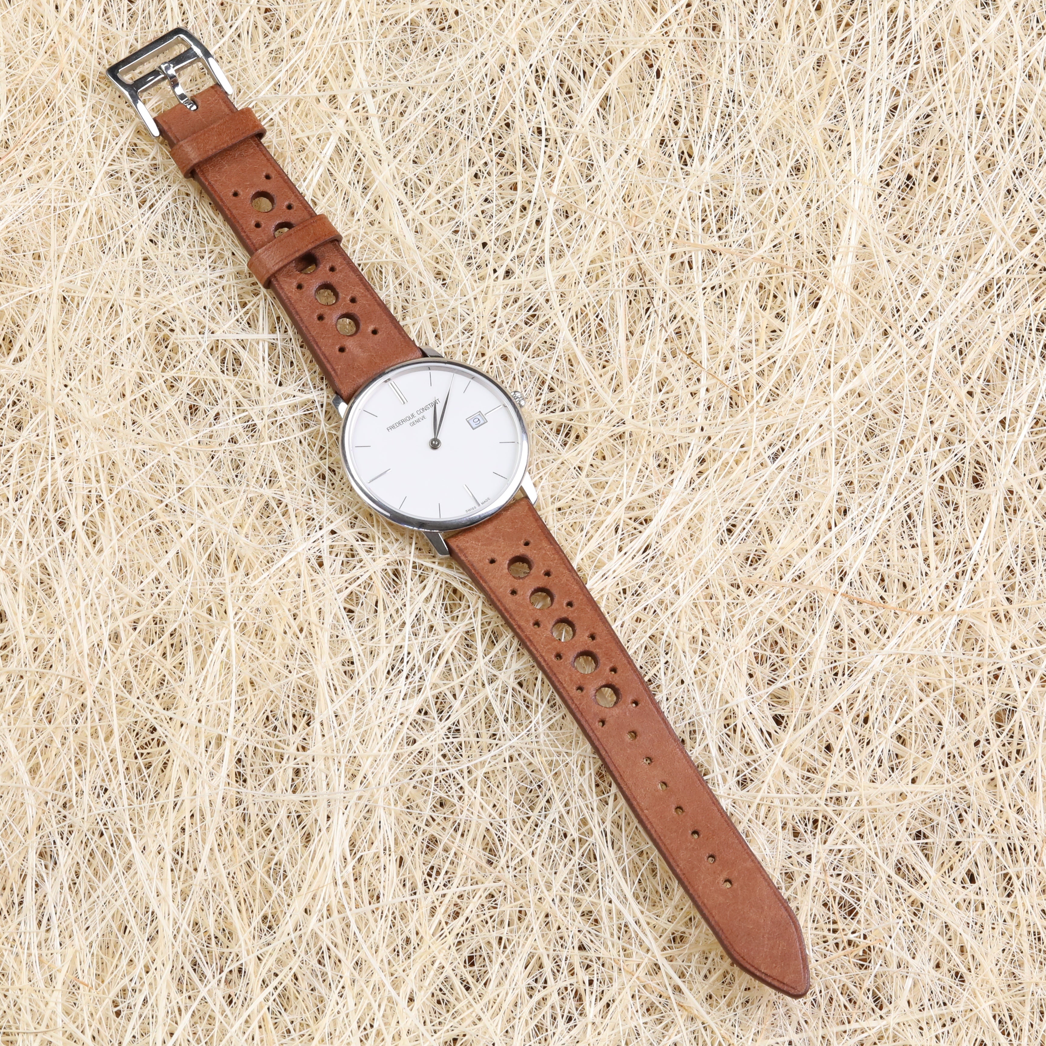 Rally Style Leather Strap - Brown
