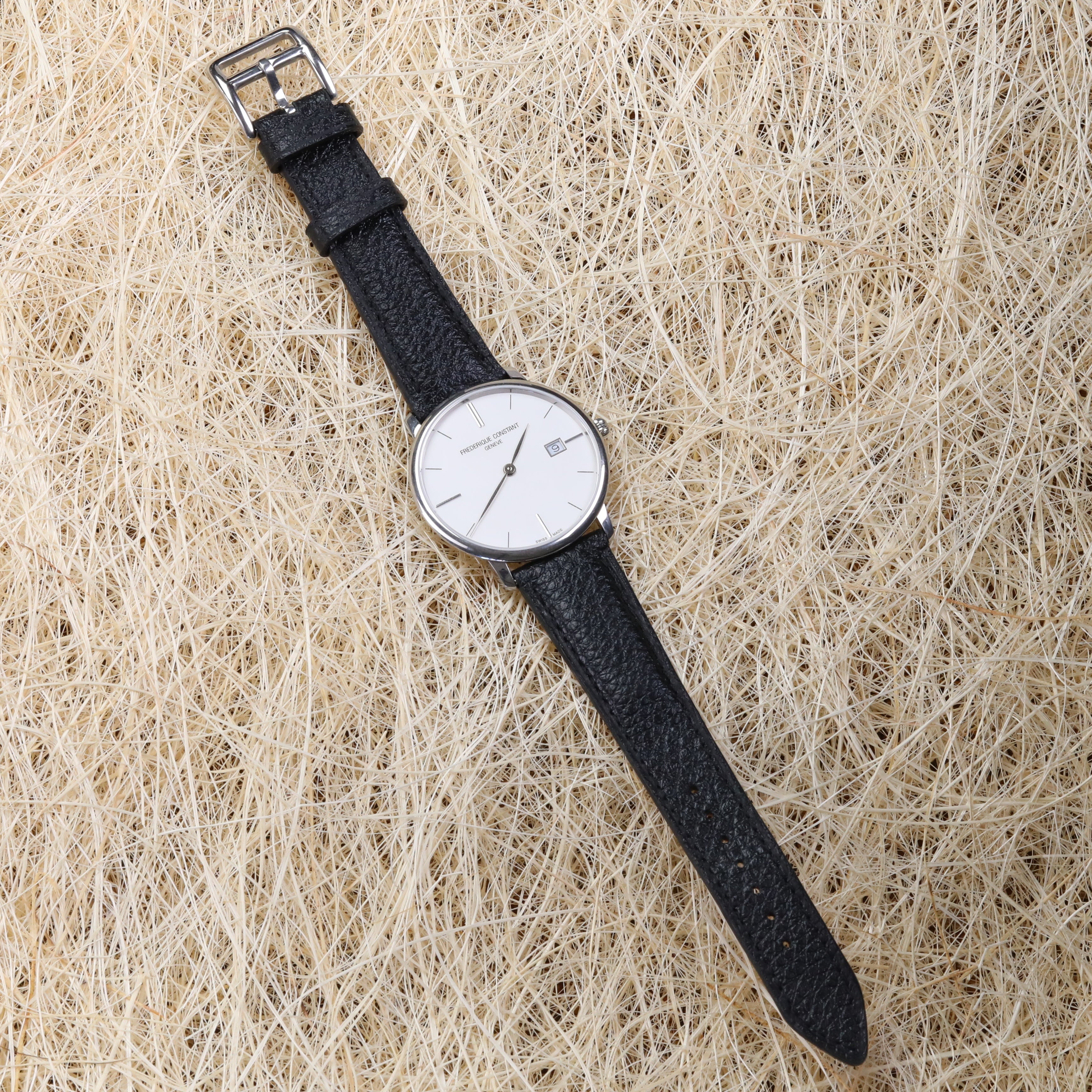 Embossed Leather Strap - Black