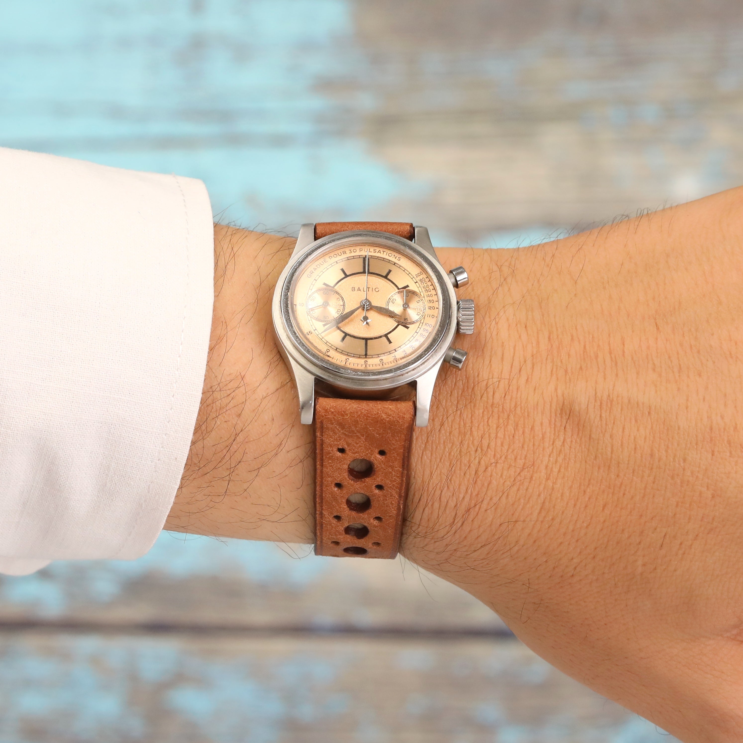 Rally Style Leather Strap - Brown