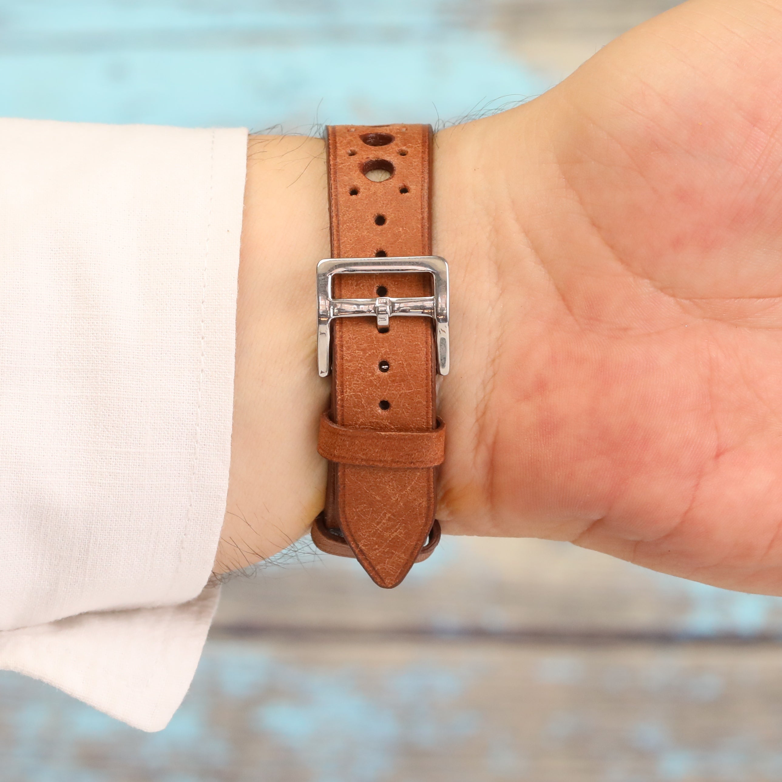 Rally Style Leather Strap - Brown