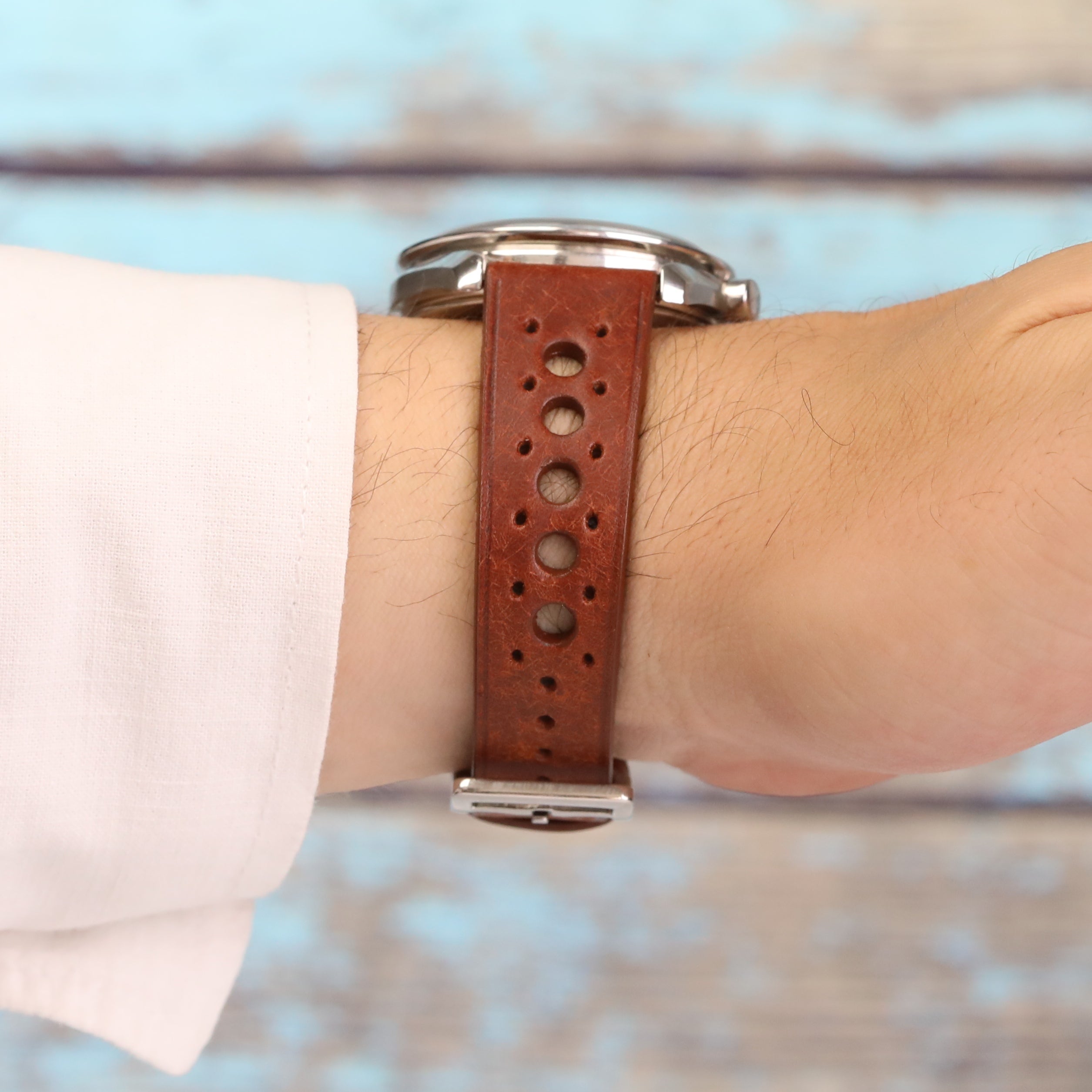 Rally Style Leather Strap - Brown
