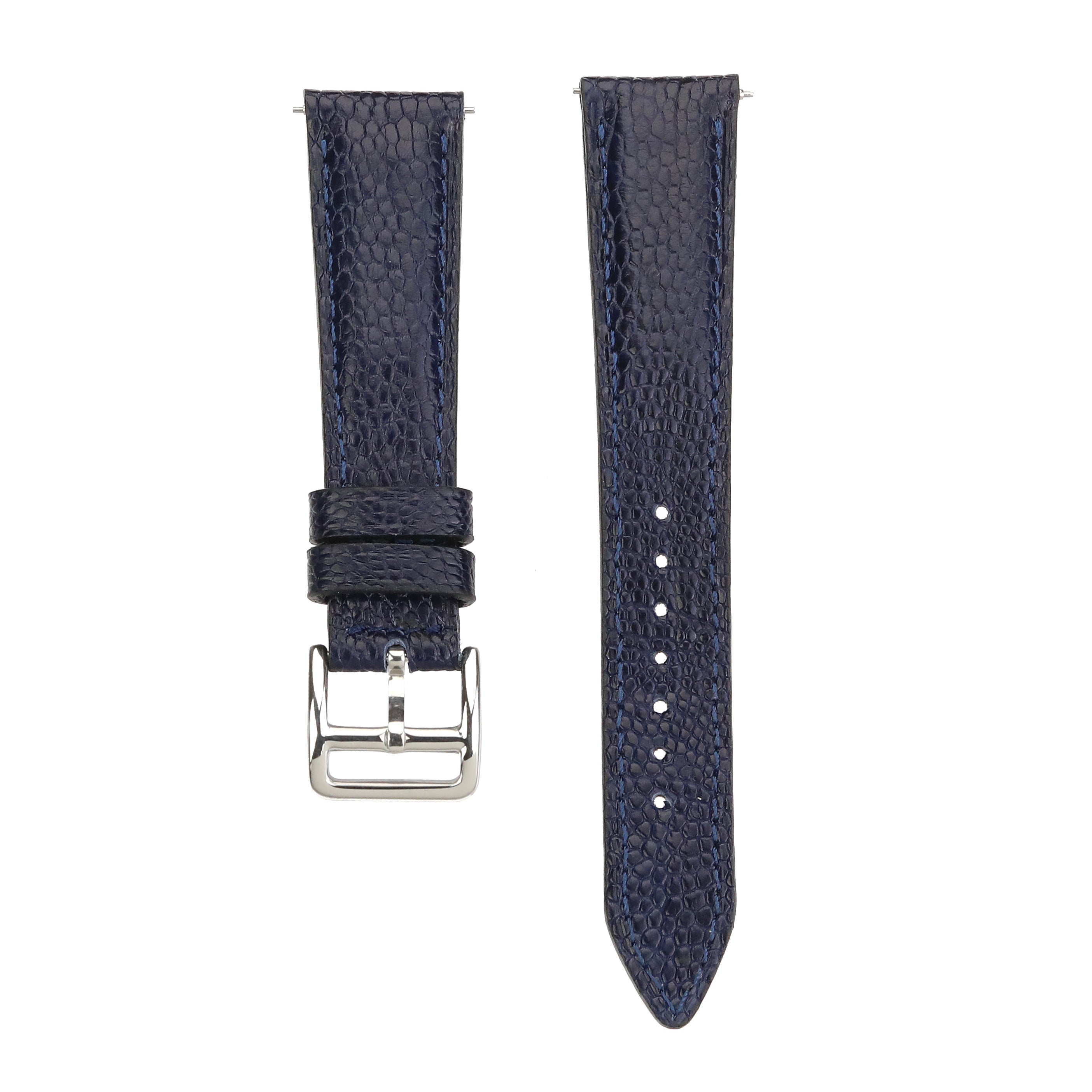 Ostrich Leather Strap - D. Blue