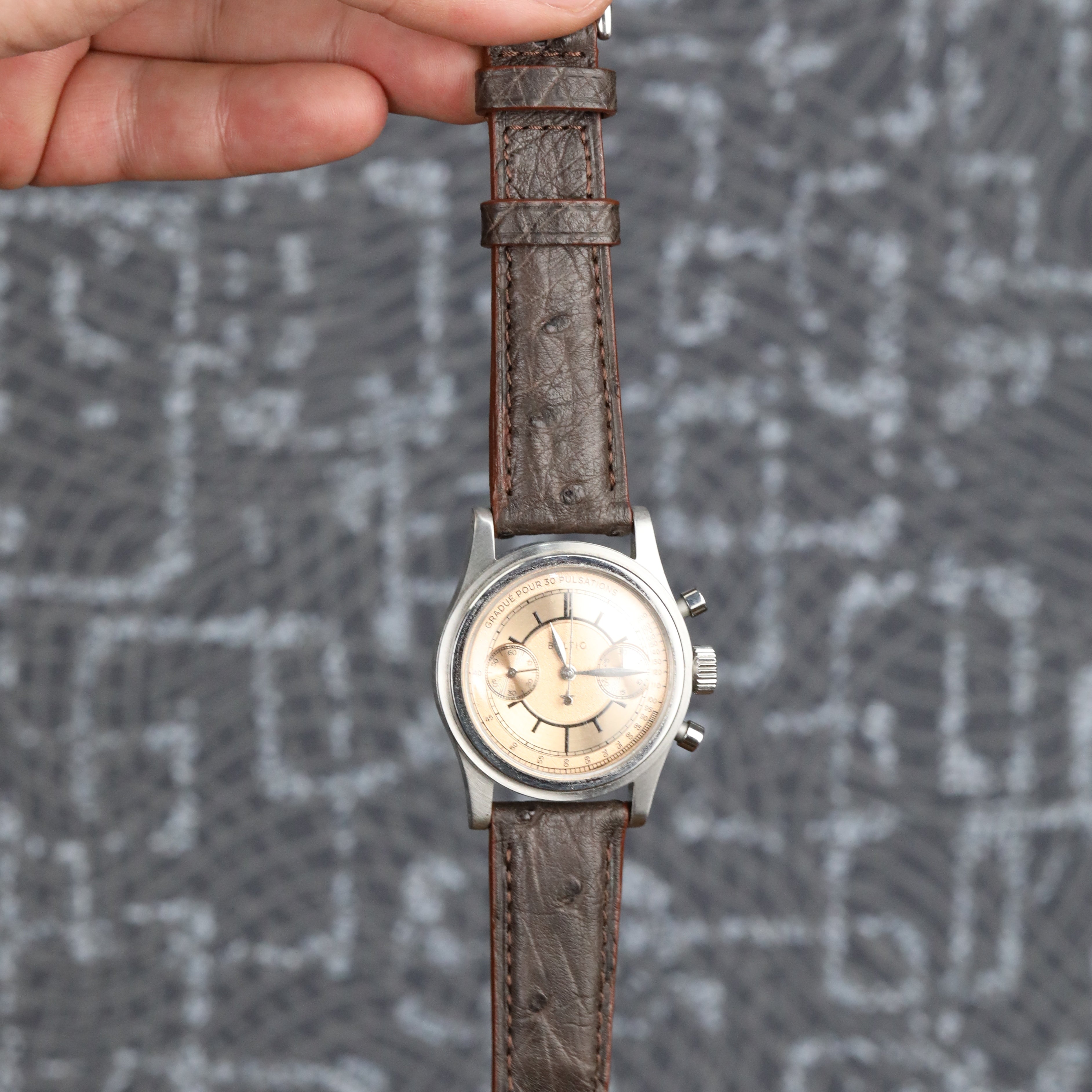 Ostrich Leather Strap - Brown