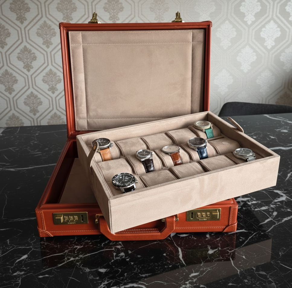 Bond Watch Box for 15 / Crimson - Mocha