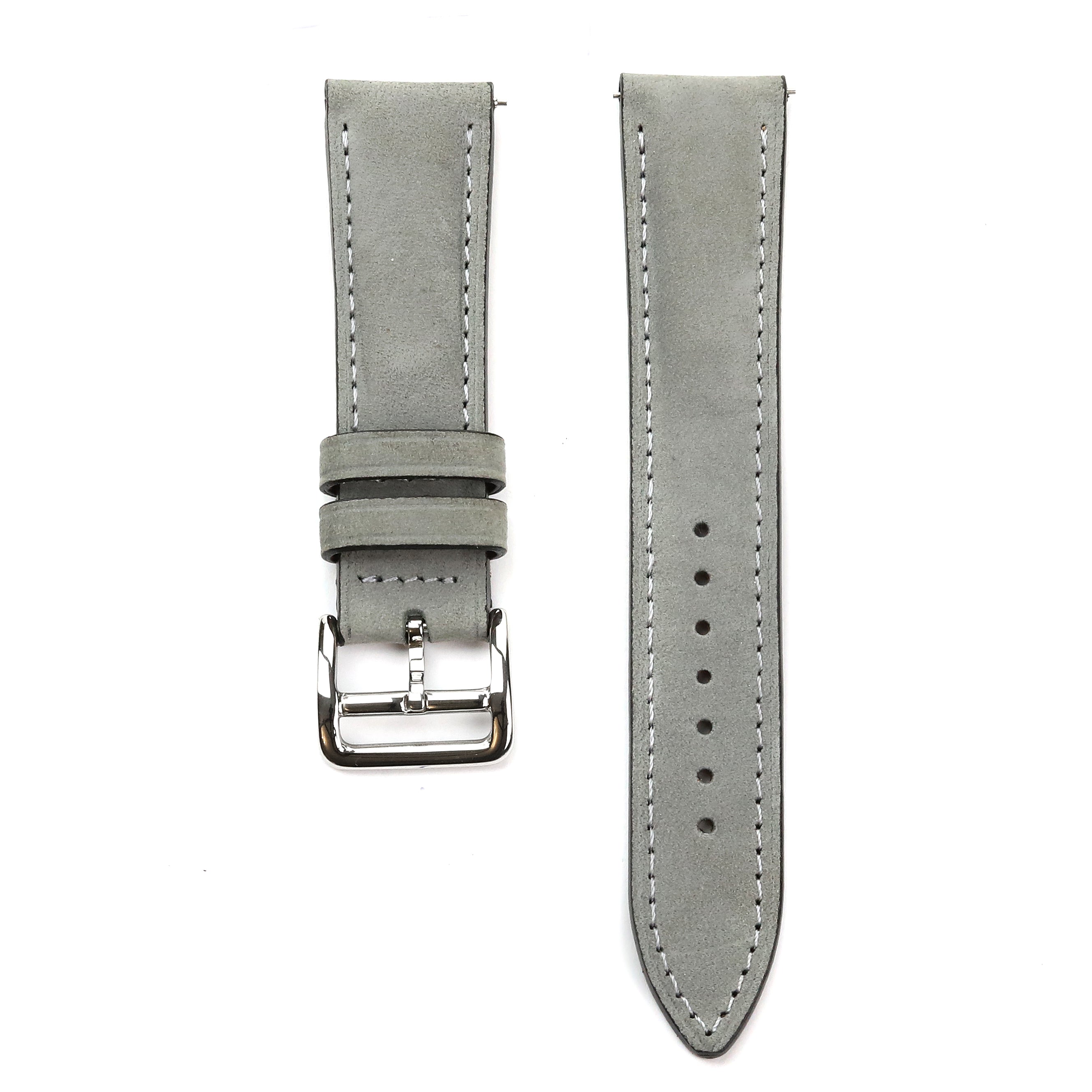 Nubuck Leather Strap - Grey