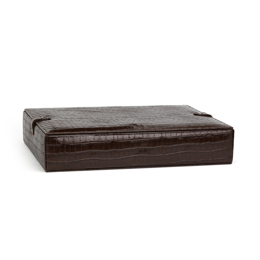 Garde-Temps Leather Watch Box for 15 / Dark Brown