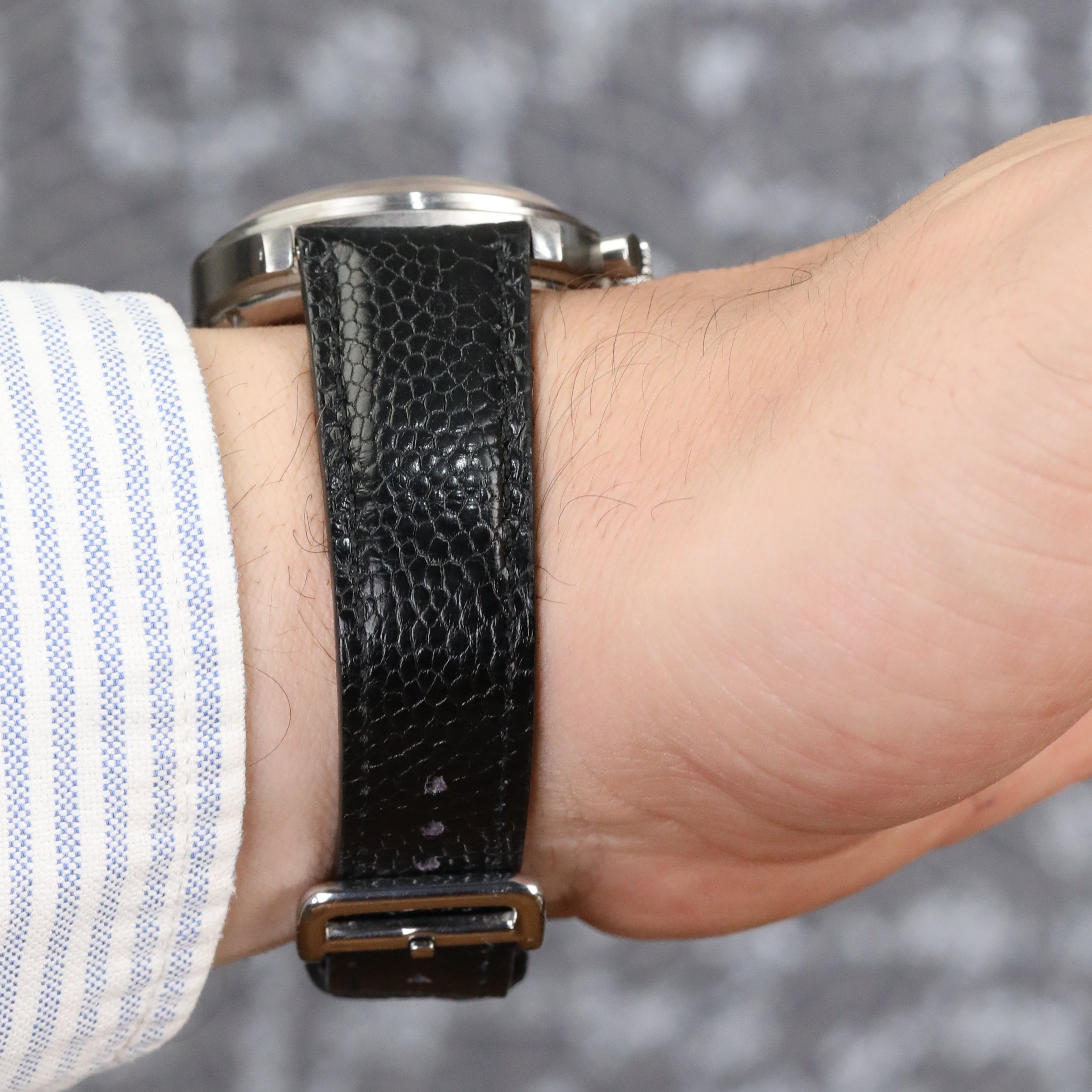 Ostrich Leather Strap - Black