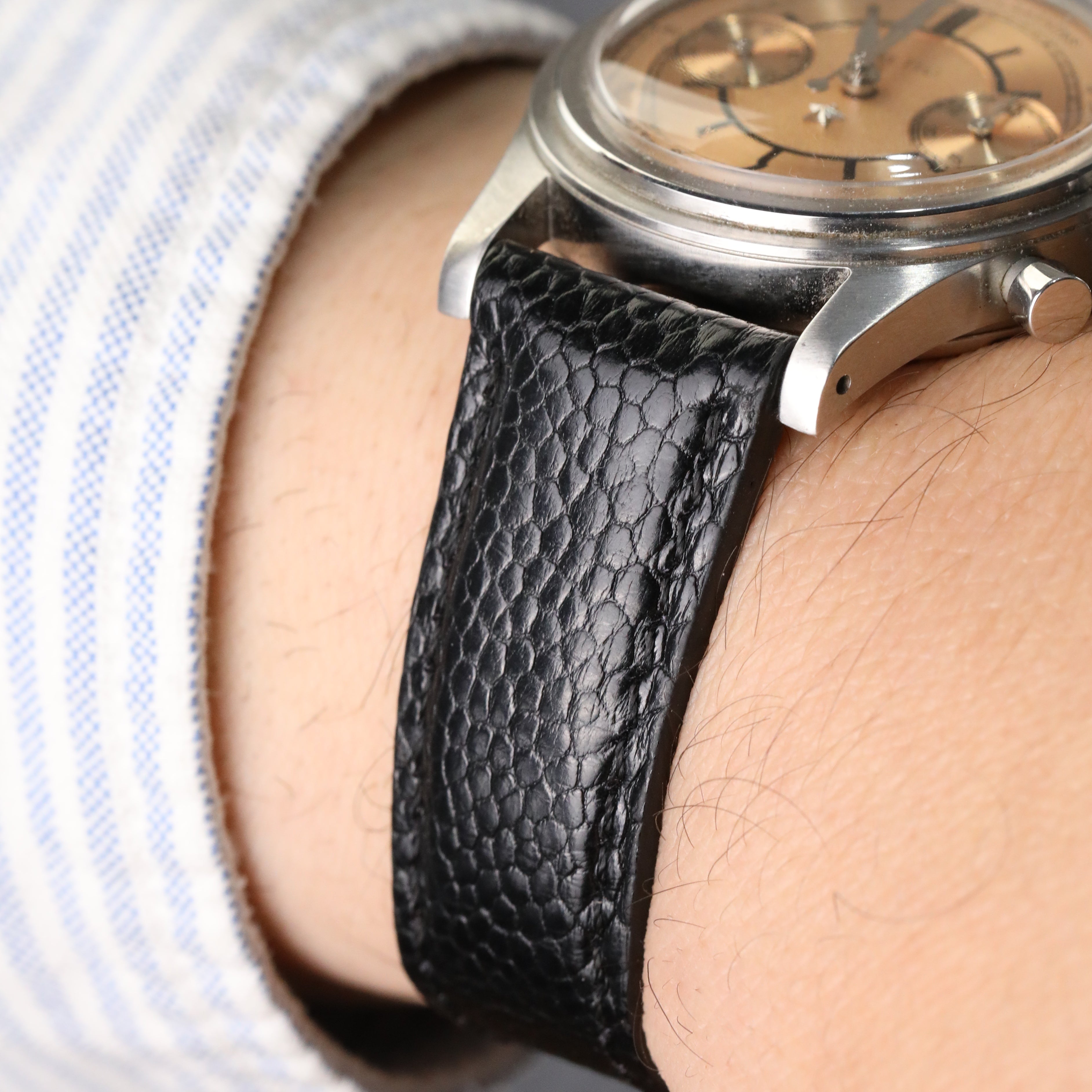Ostrich Leather Strap - Black