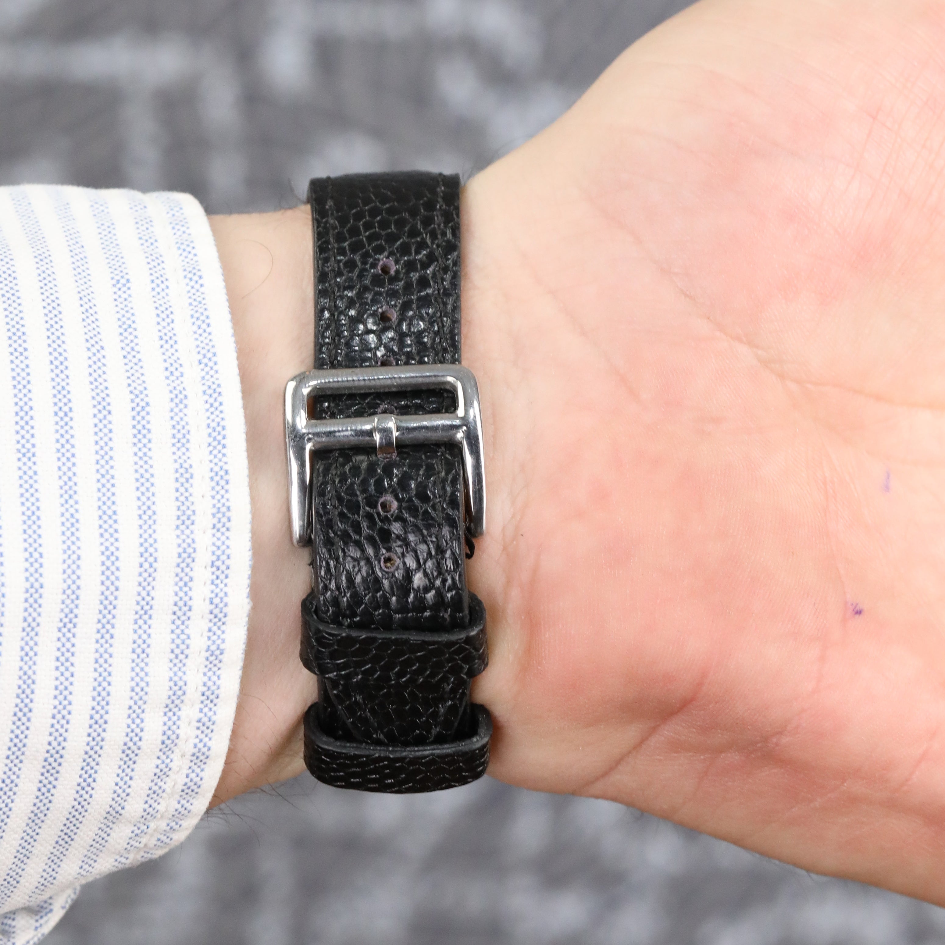 Ostrich Leather Strap - Black