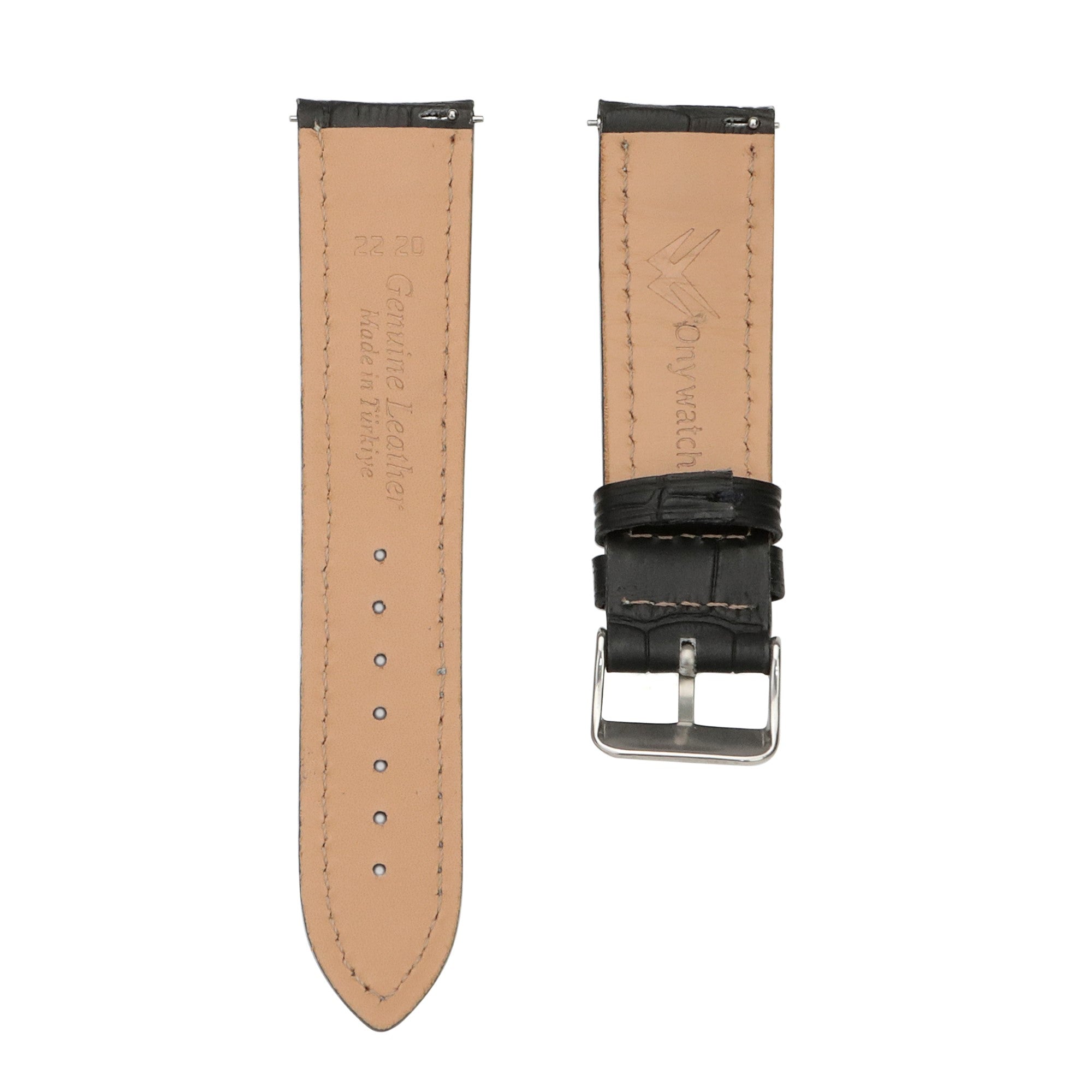 Apple Watch Compatible Leather Strap - Black