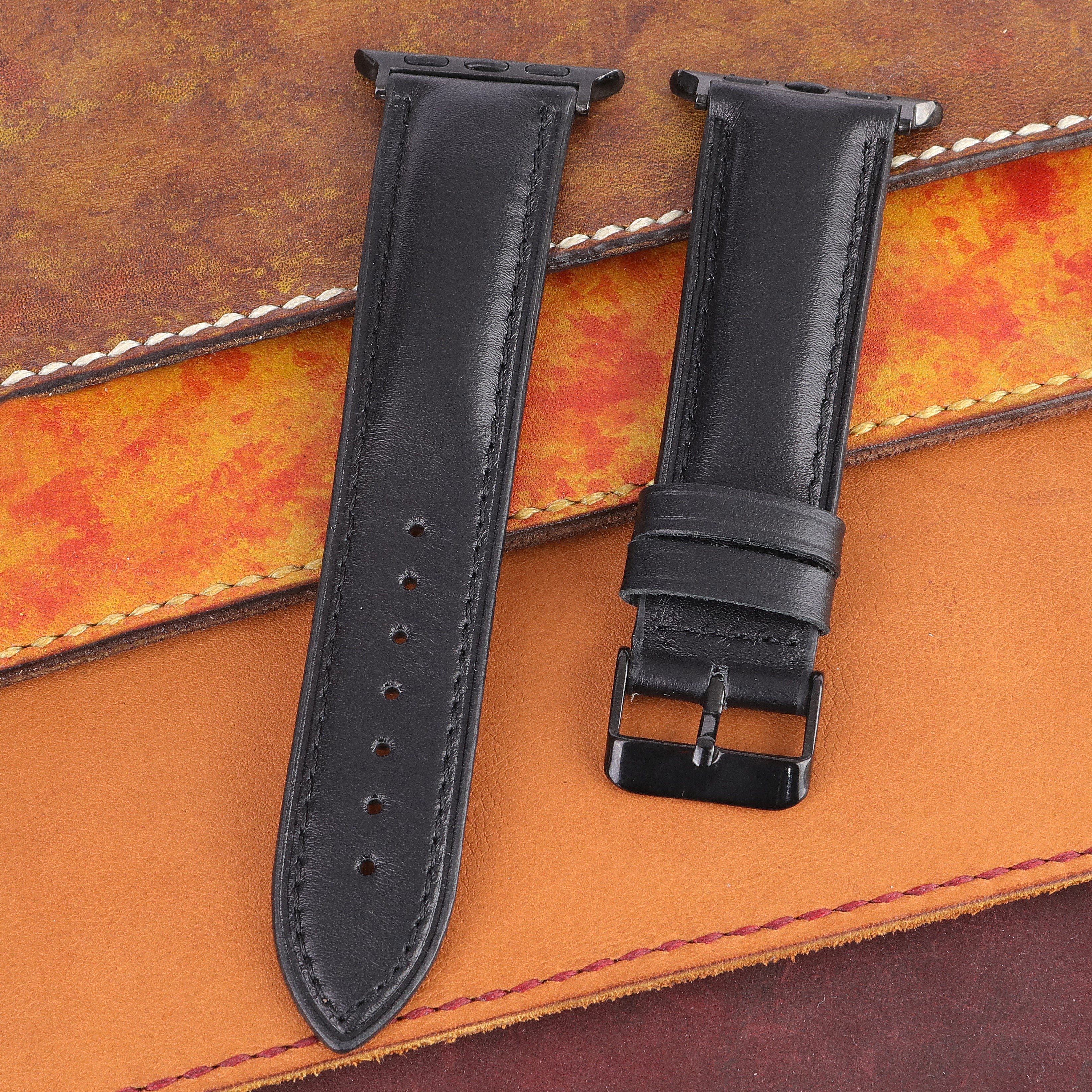 Apple Leather Strap - Black