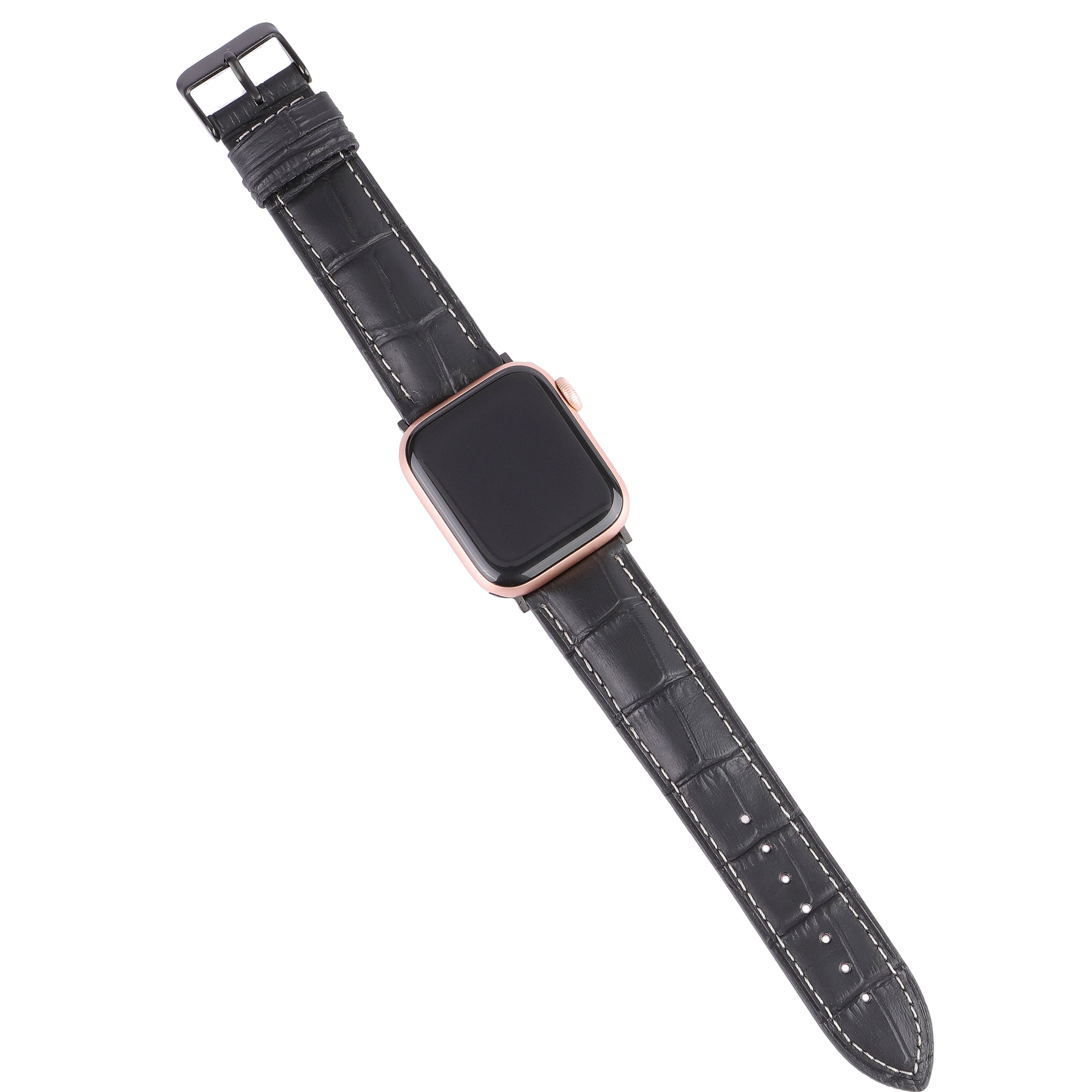 Apple Watch Compatible Leather Strap - Black
