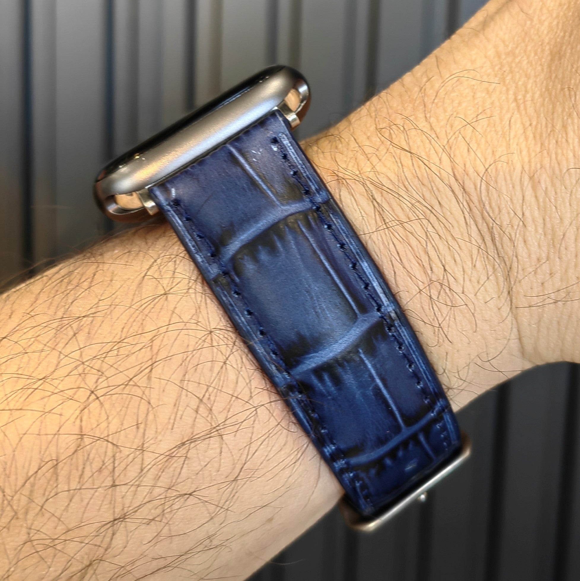 Apple Watch Compatible Leather Strap - D. Blue