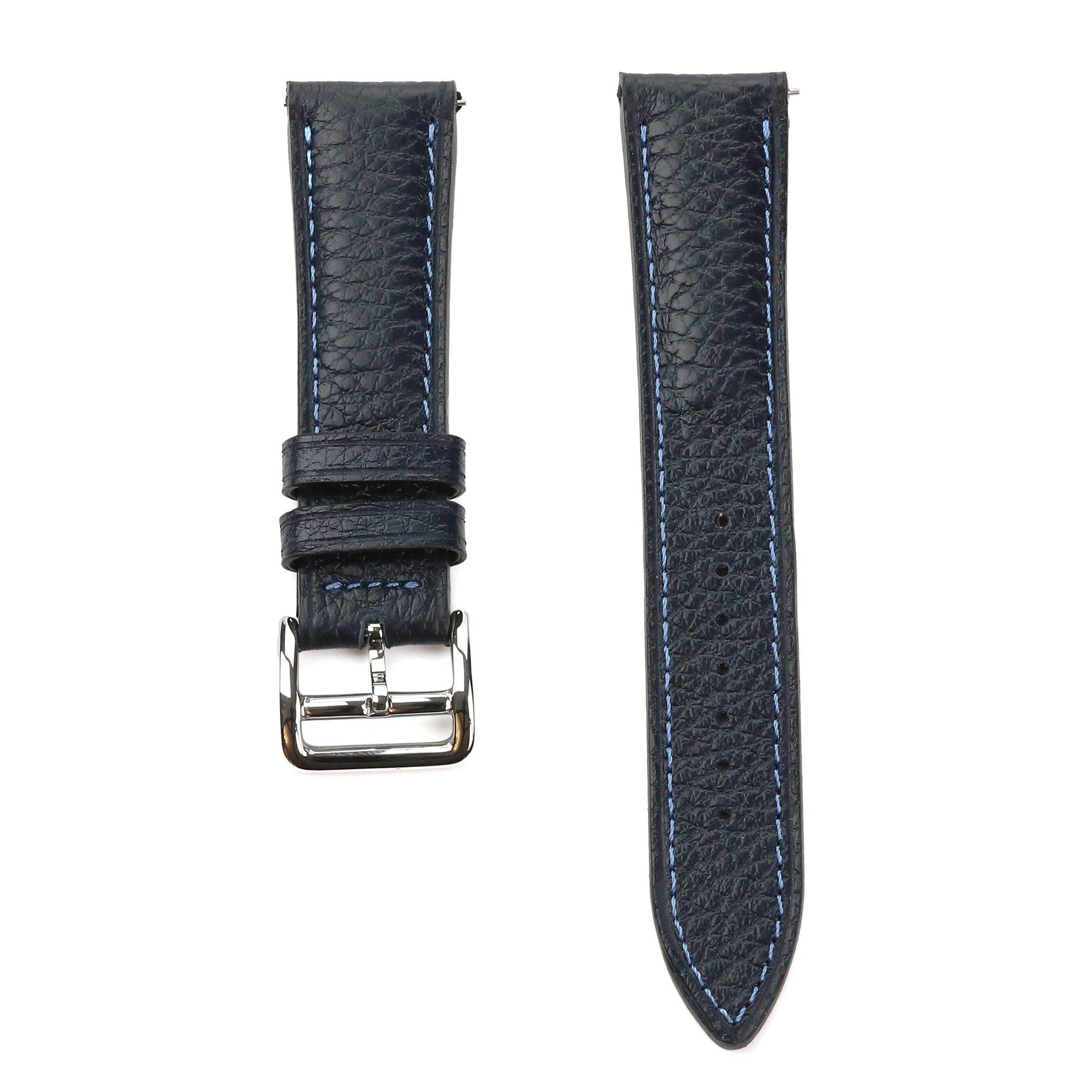 Embossed Leather Strap - D. Blue