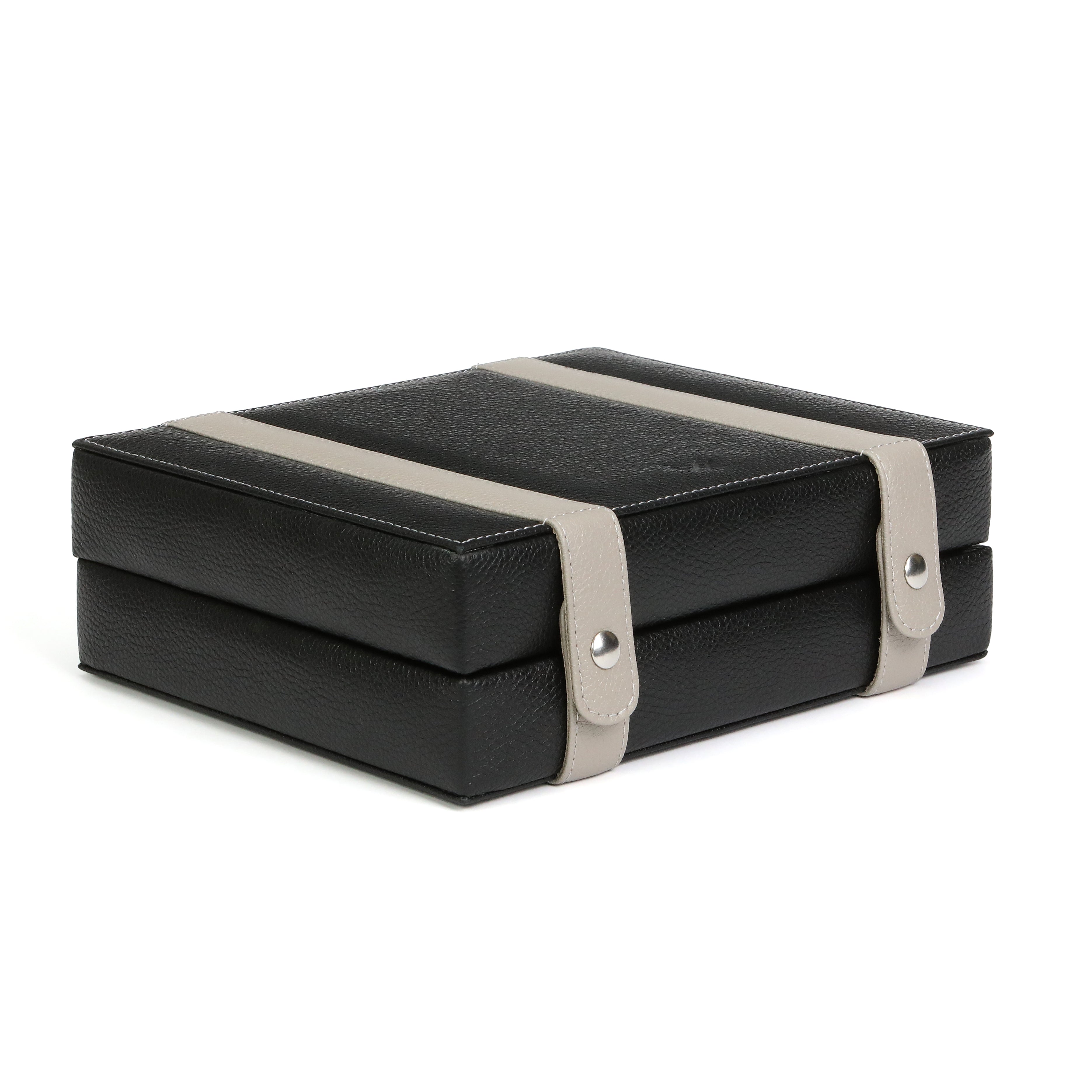 Arca Temporis Leather Watch Box for 6 / Black - Beige