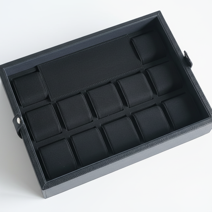 Leather Watch Box for 12 / Black