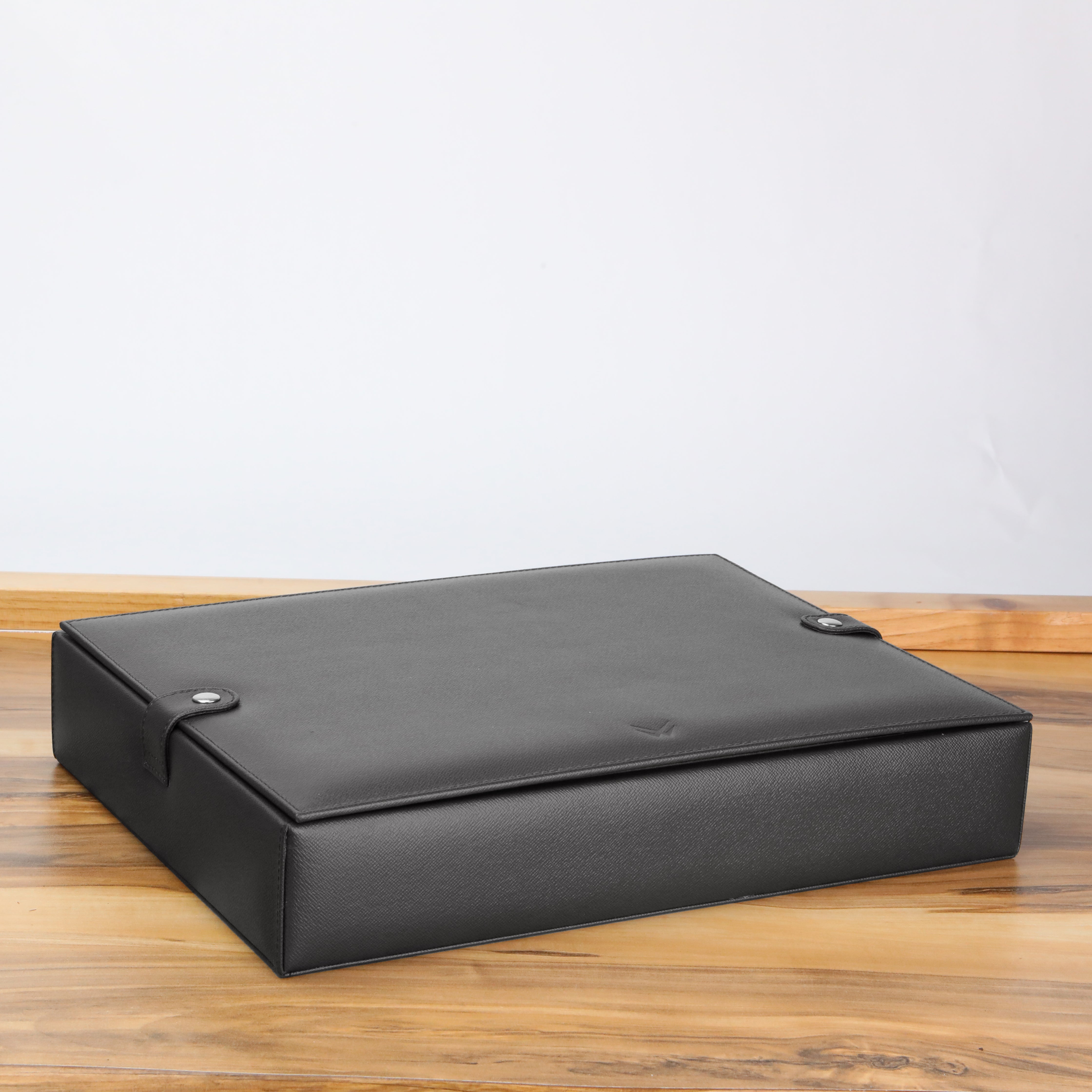 Leather Watch Box for 10 / Black - Beige