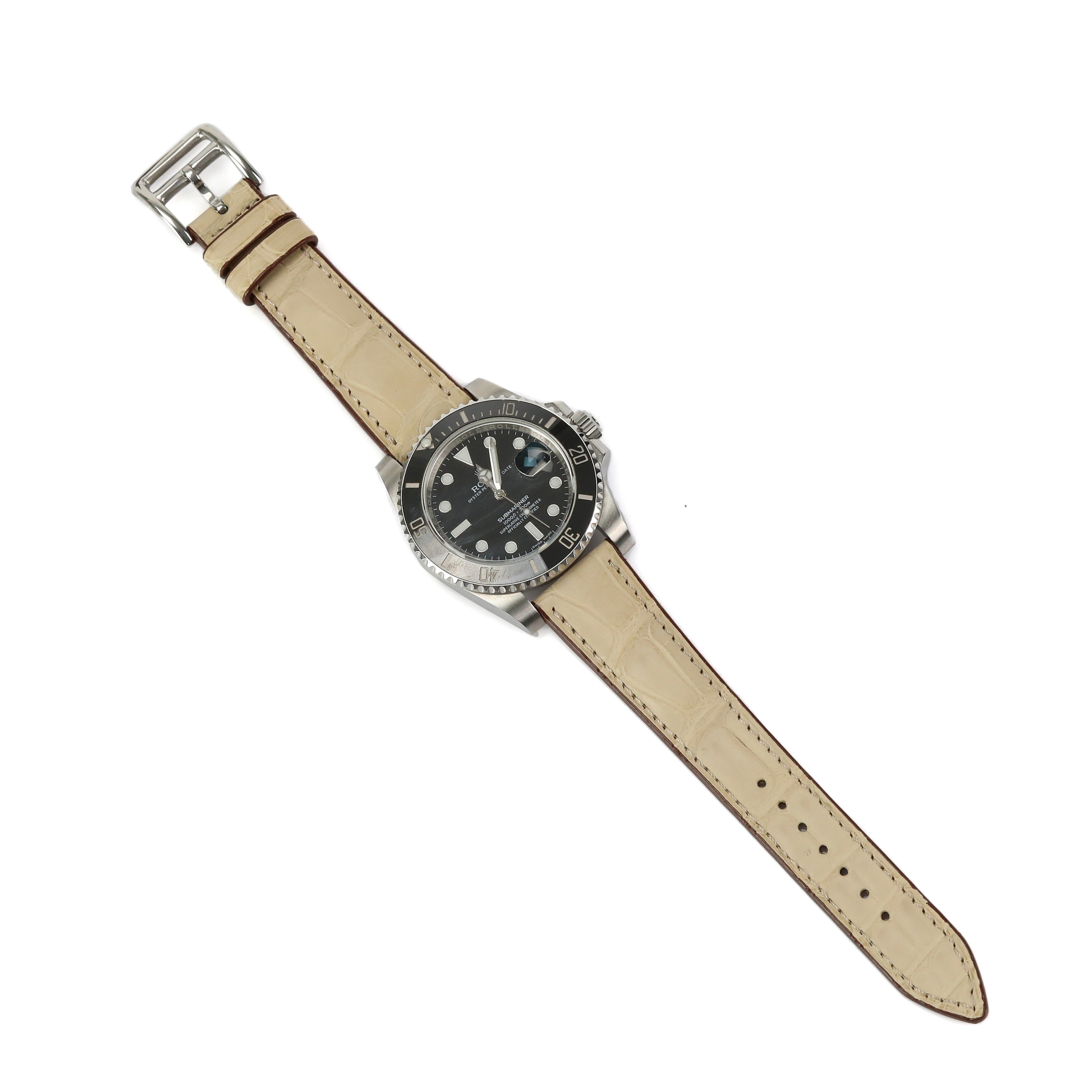 Genuine Croc. Leather Watch Strap