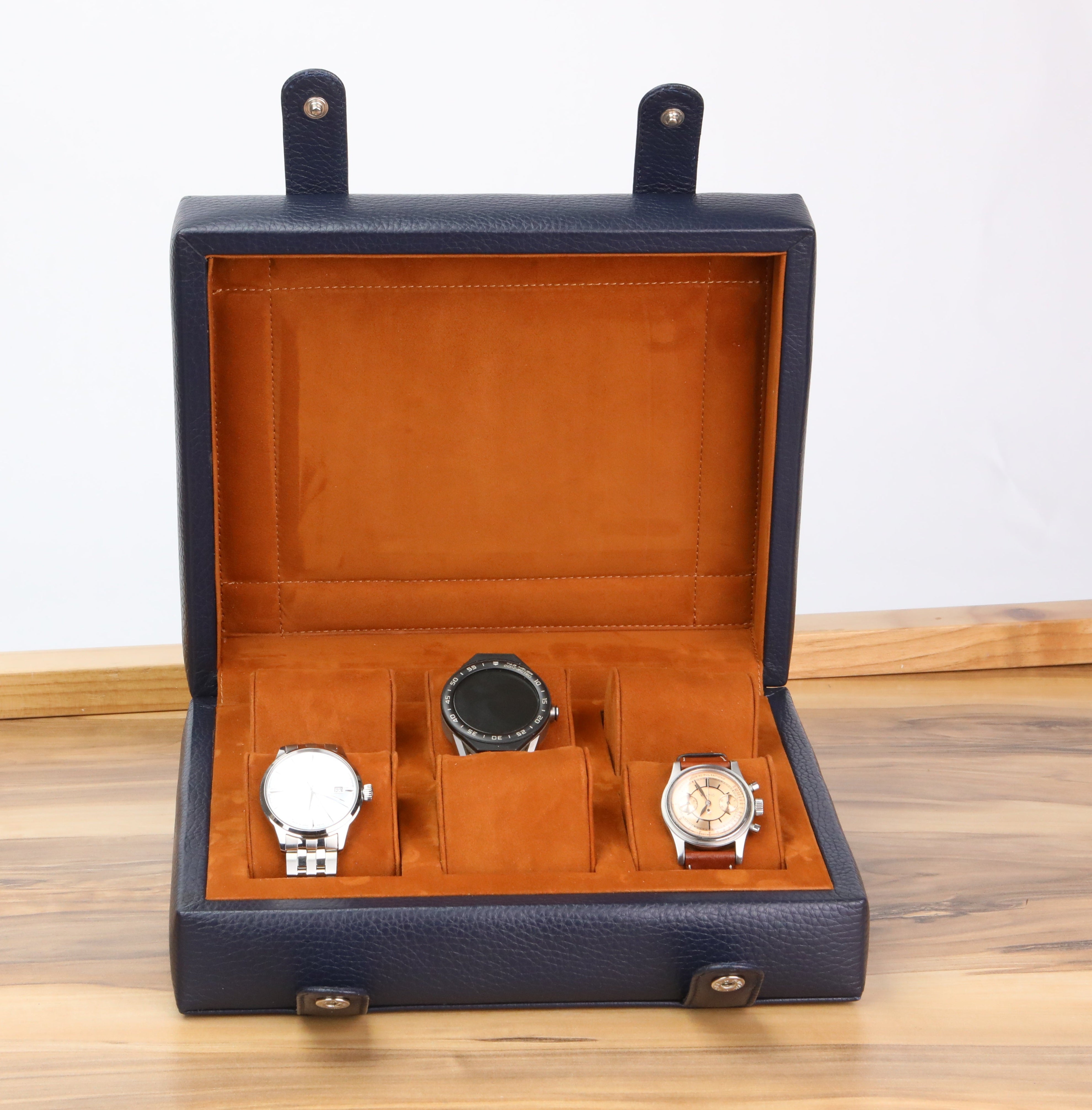 Arca Temporis Leather Watch Box for 6 / D. Blue
