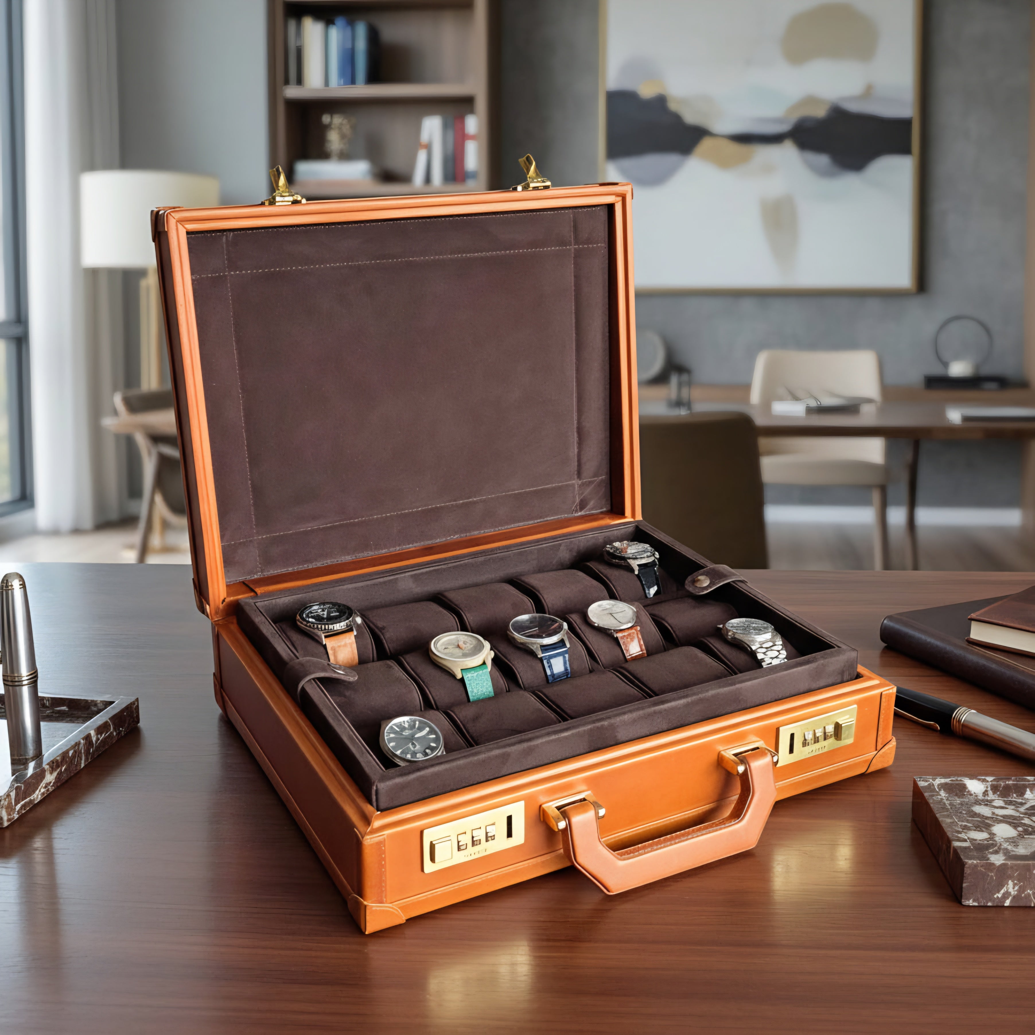 Bond Watch Box for 15 / Tan - Brown