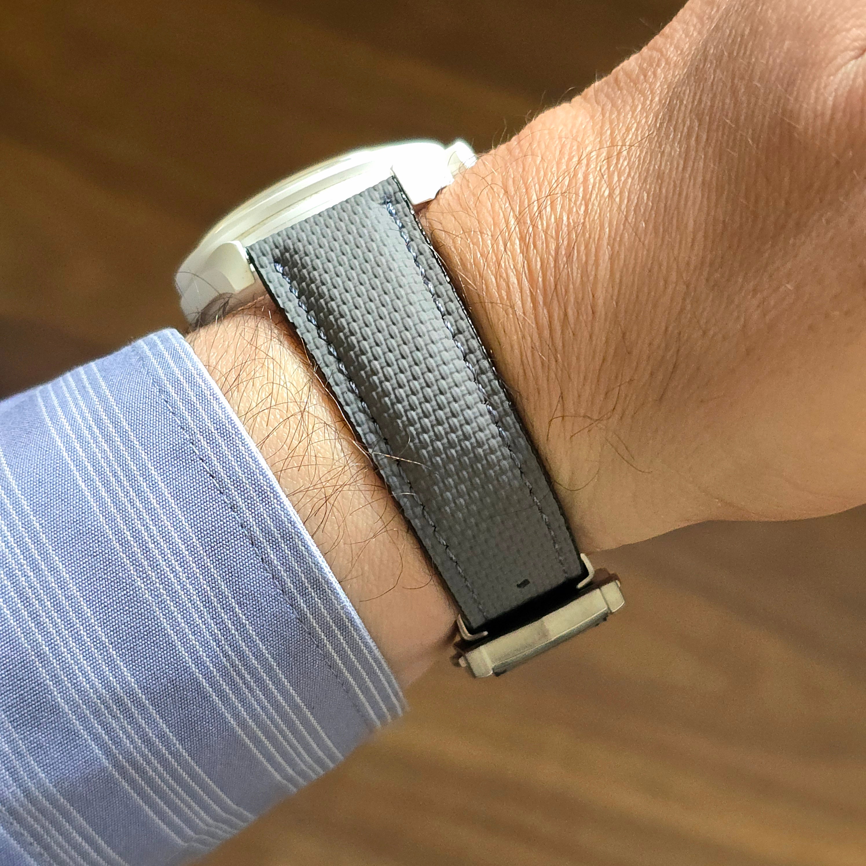 Sailcloth FKM Rubber Strap with Deployment Clasp - Grey