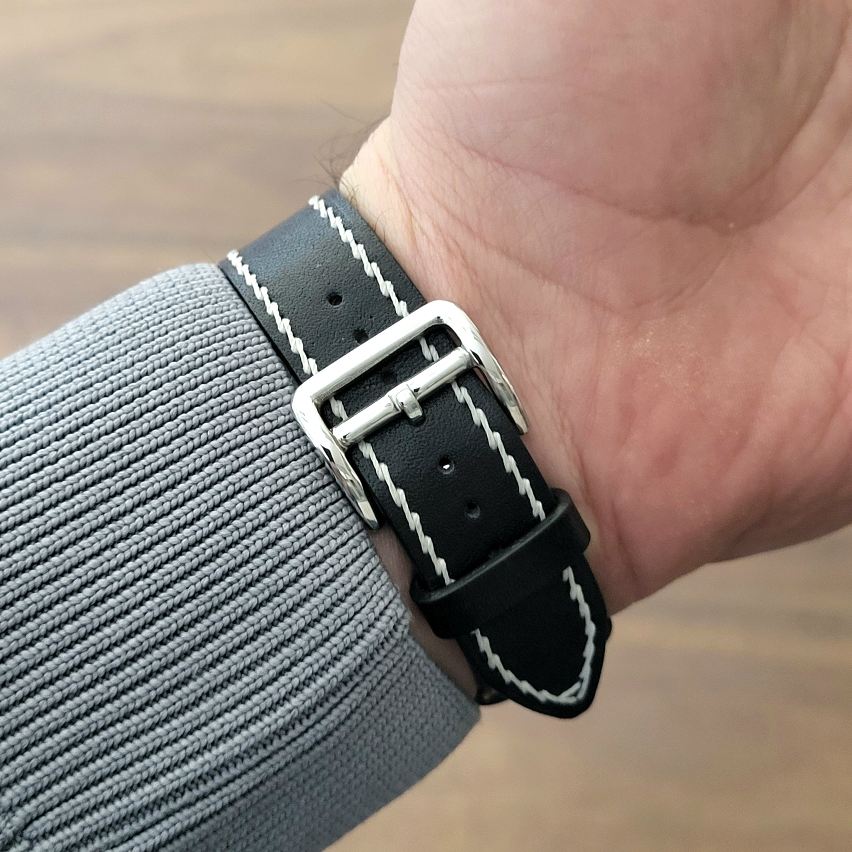 Spanish Style Leather Strap - Black