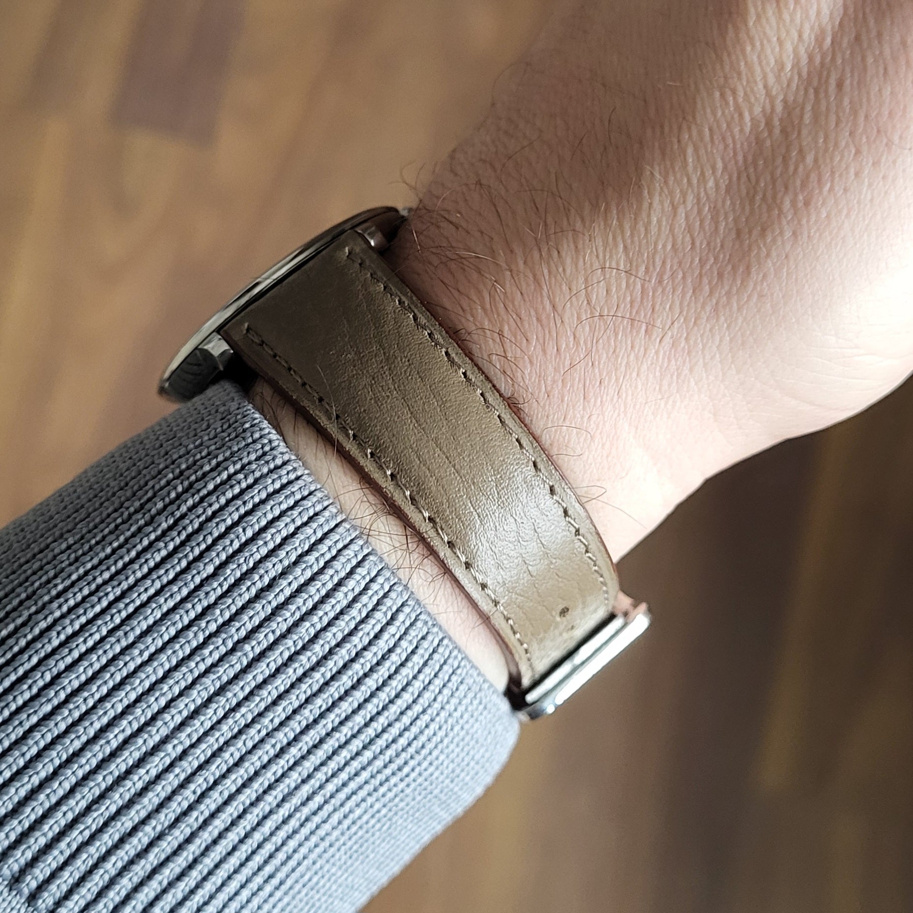 Embossed Leather Strap - Green