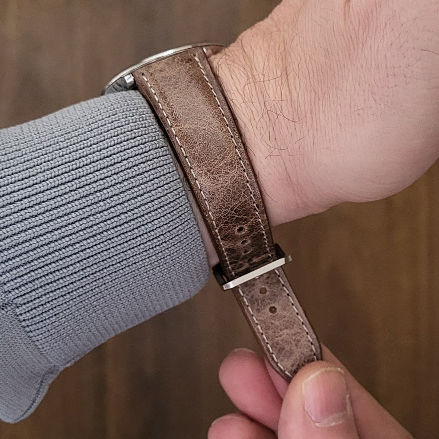 Distressed Leather Watch Strap