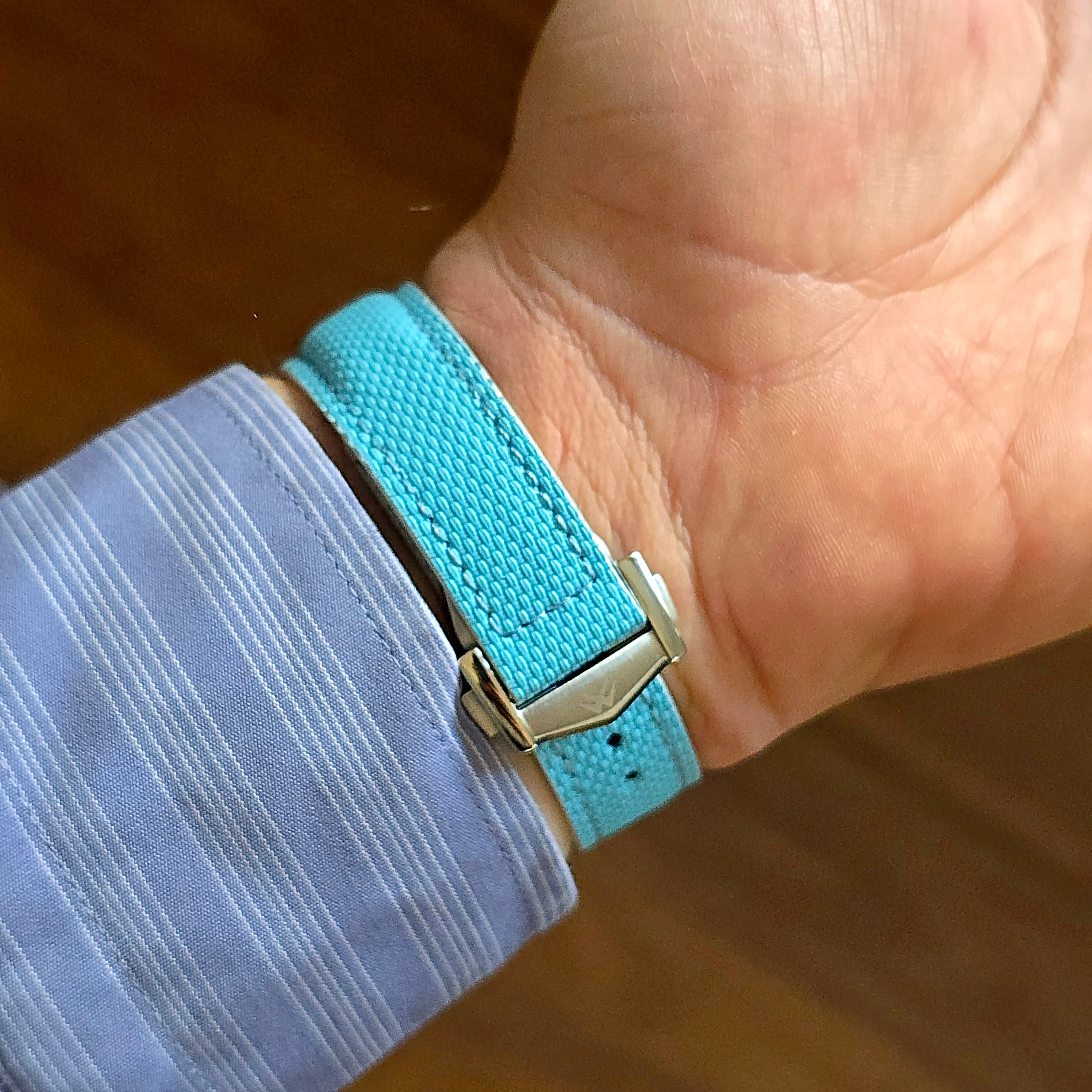 Sailcloth FKM Rubber Strap with Deployment Clasp - Blue