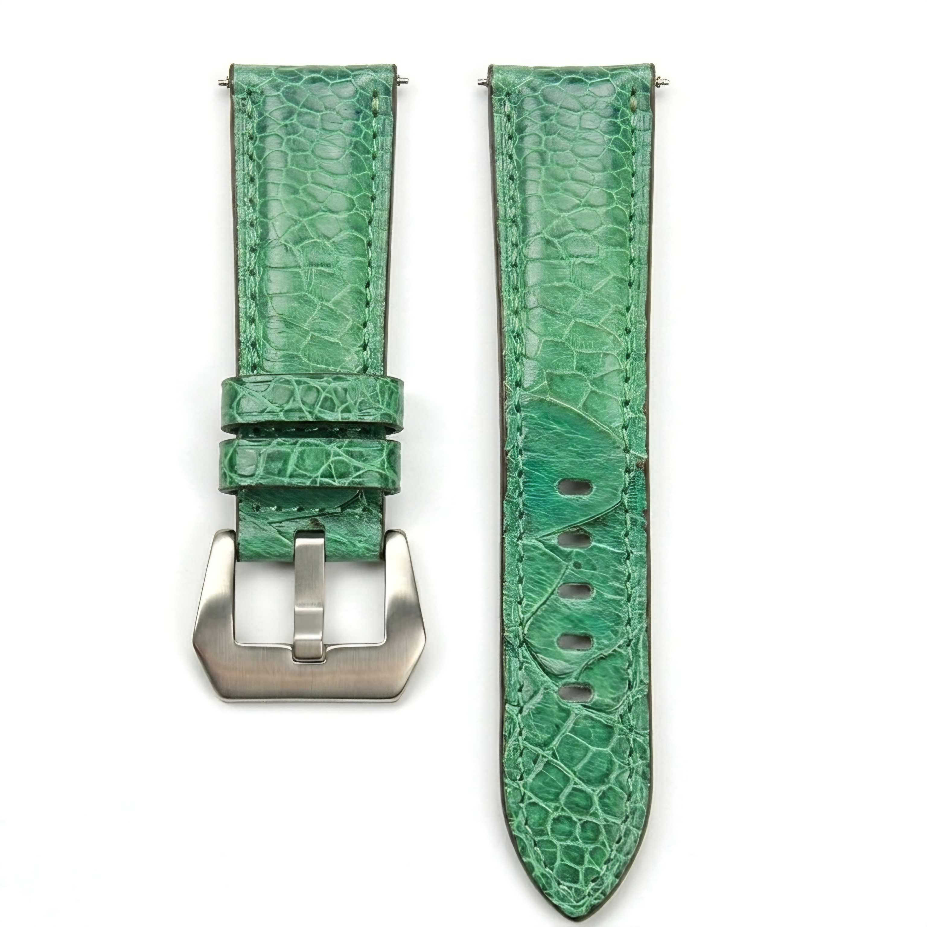 Florentine Series Ostrich Leather Strap / Green