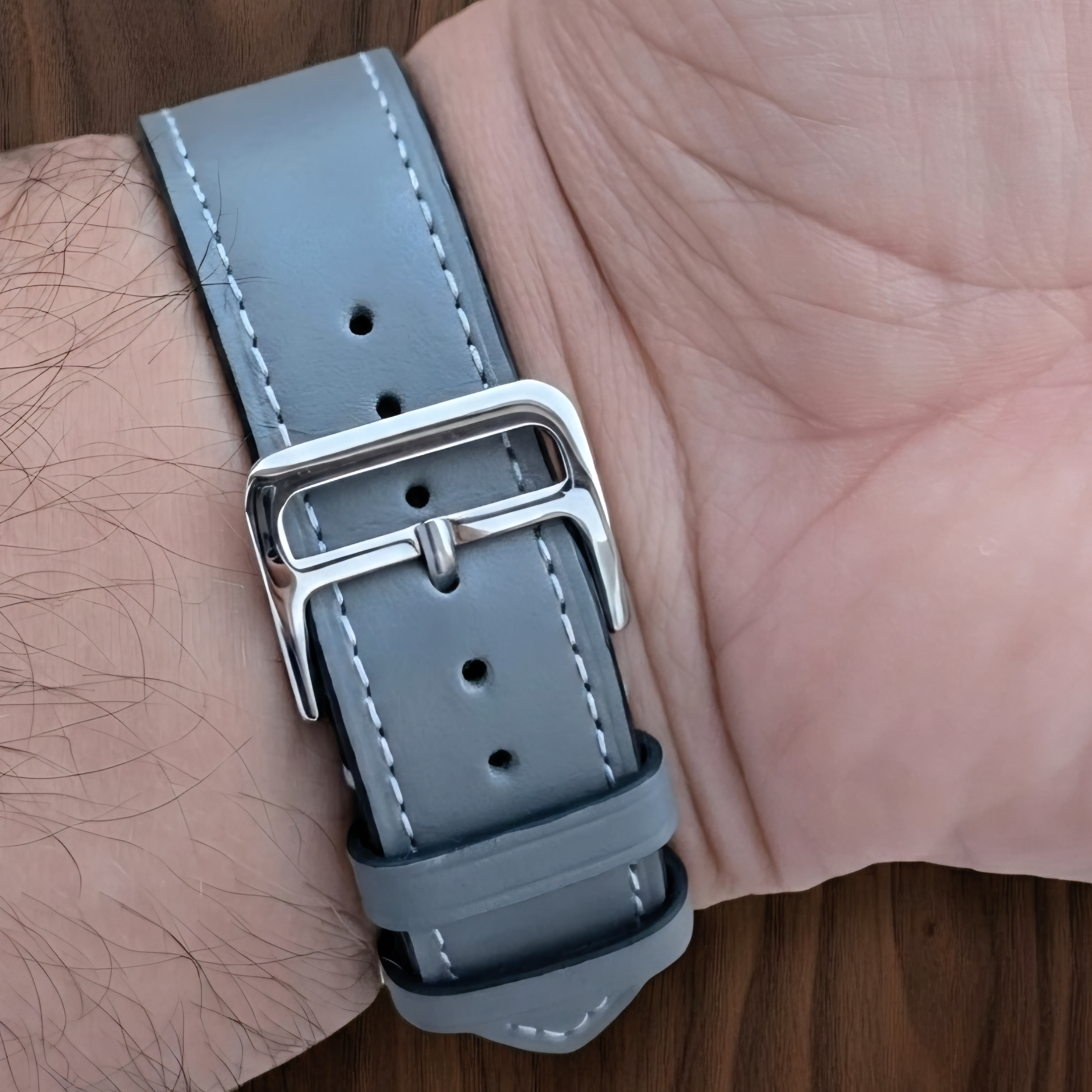 Napa Leather Watch Strap - Grey Slim