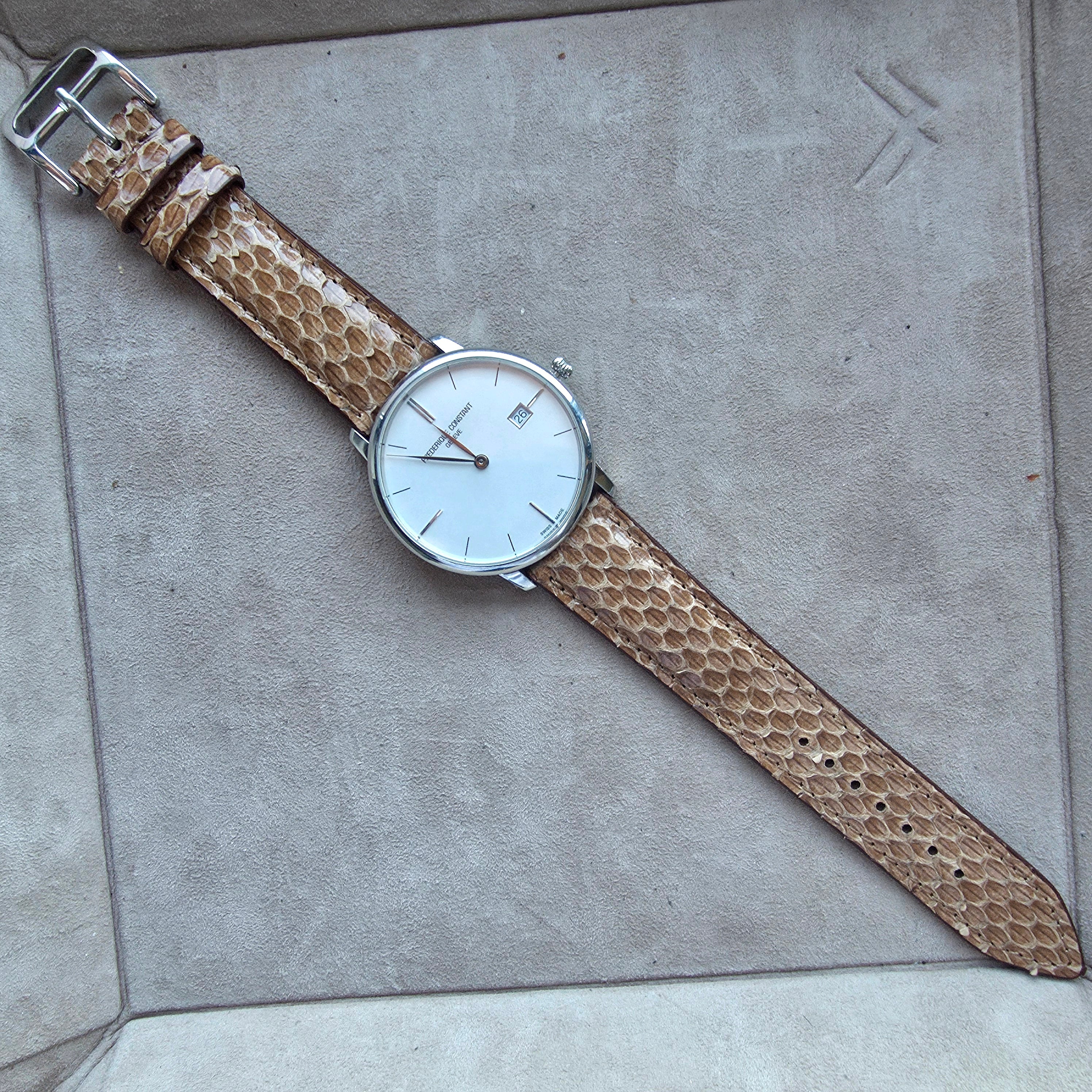 Snakeskin Watch Strap / L. Brown