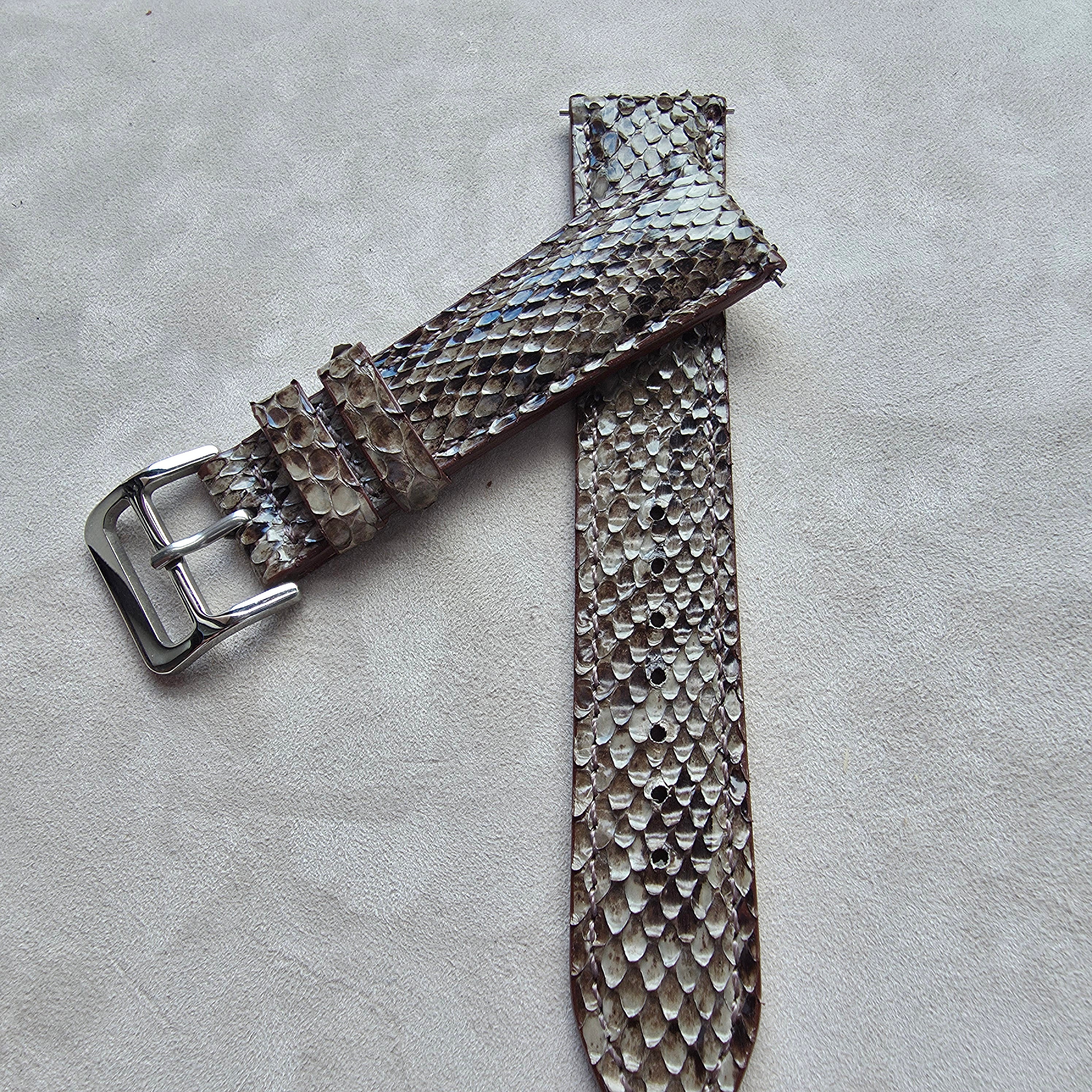 Snakeskin Leather Watch Strap