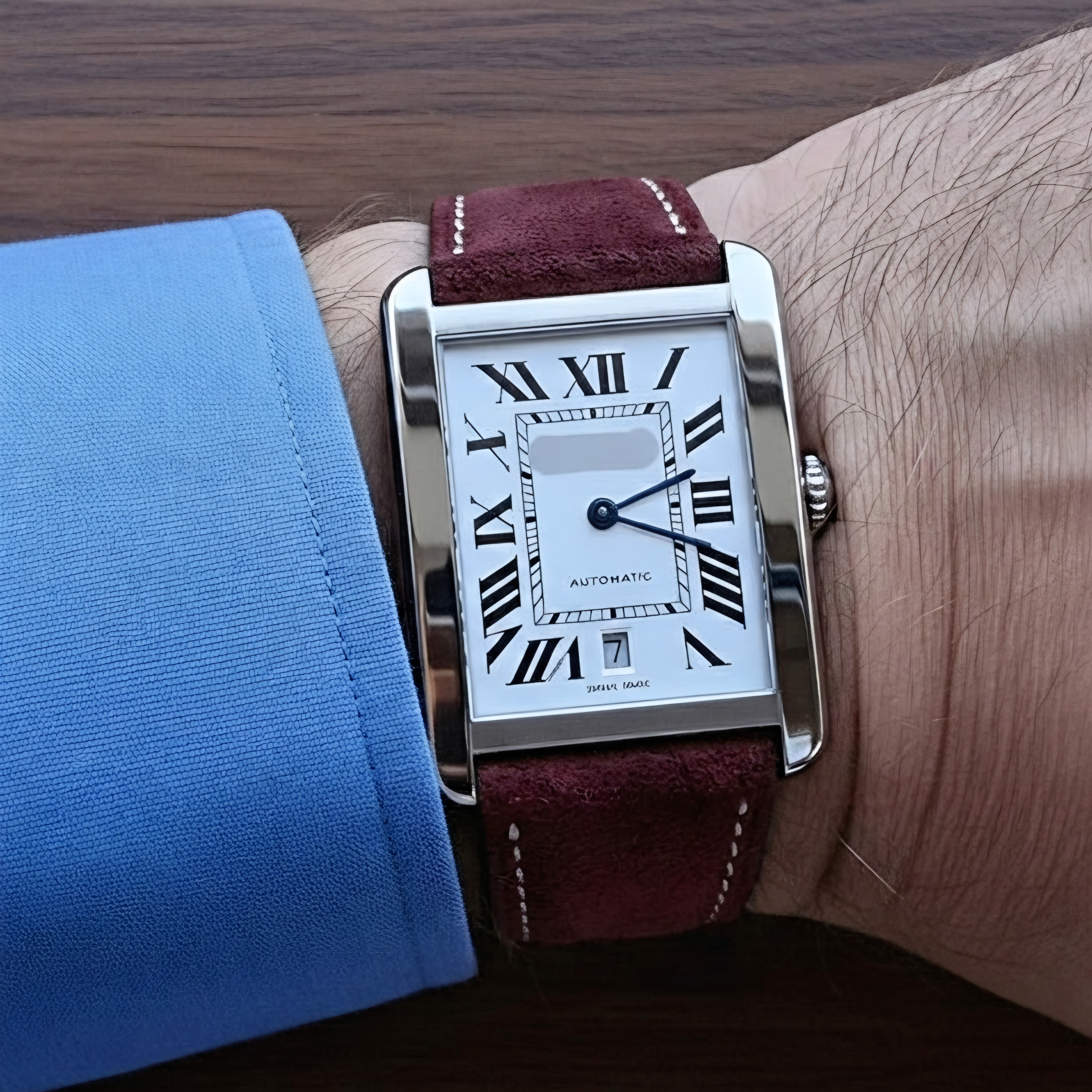 Nubuck Slim Leather Watch Strap