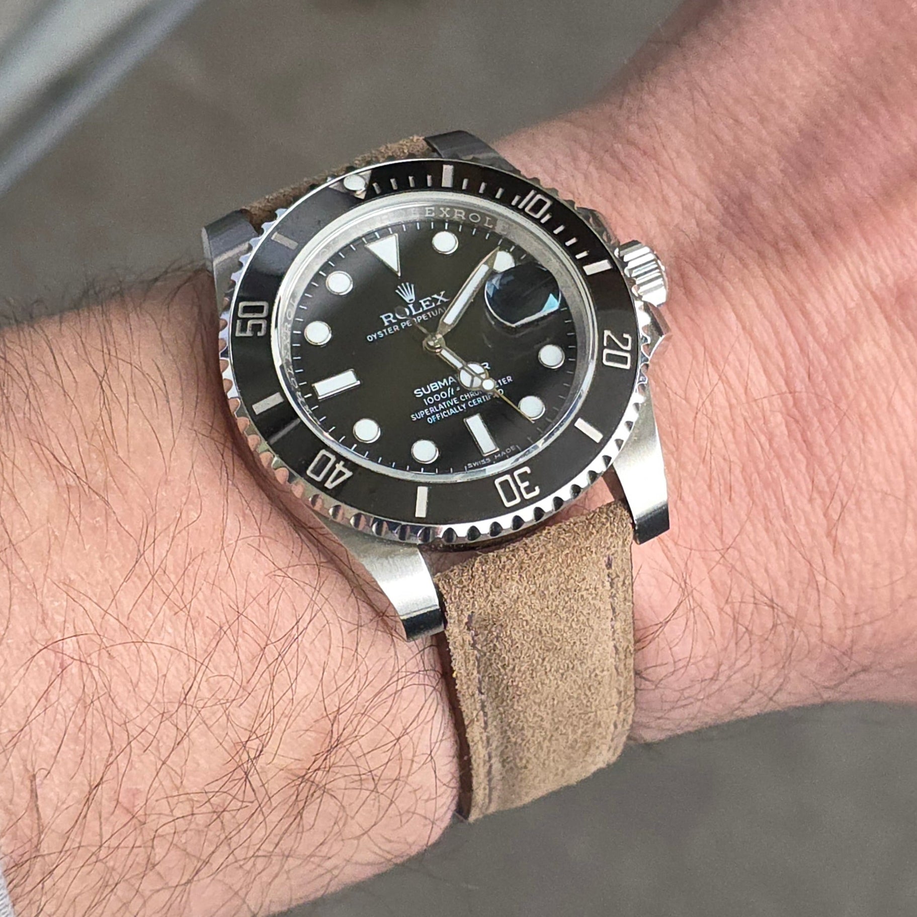 Suede Leather Strap - Grey