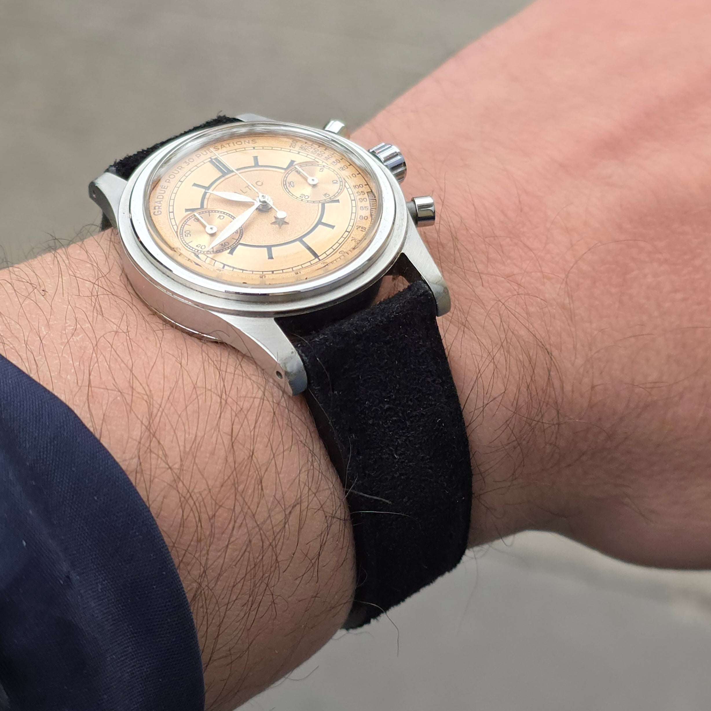 Suede Leather Strap - Black