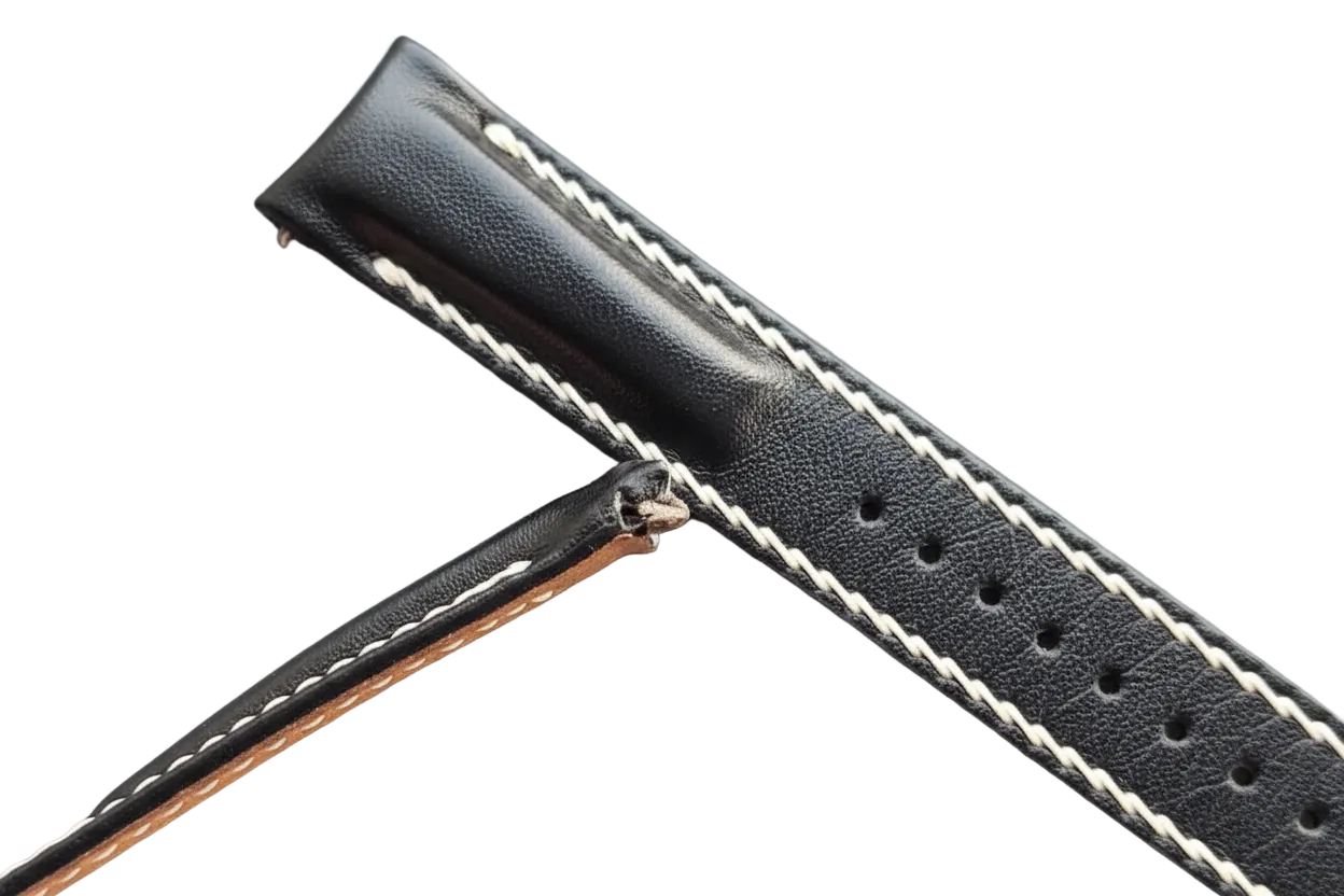 Moonswatch Compatible Leather Watch Strap / Black