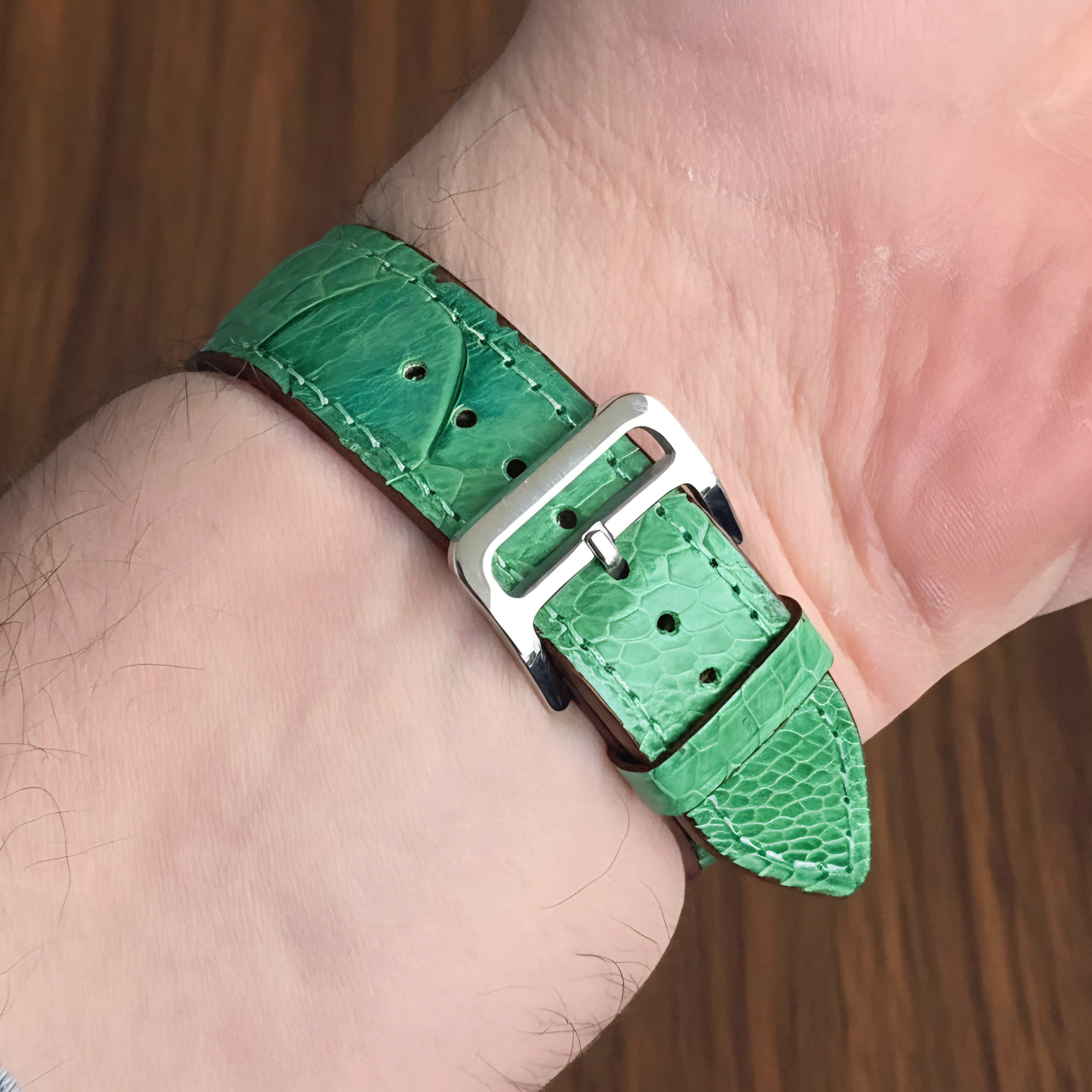 Ostrich Leather Strap - Green