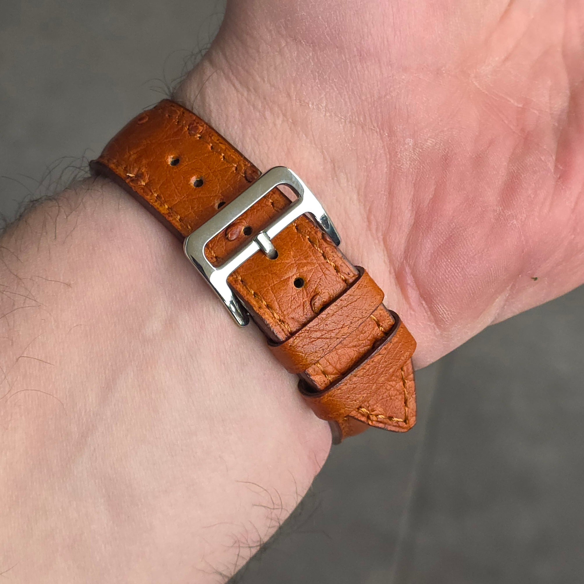Ostrich Leather Strap - Tan