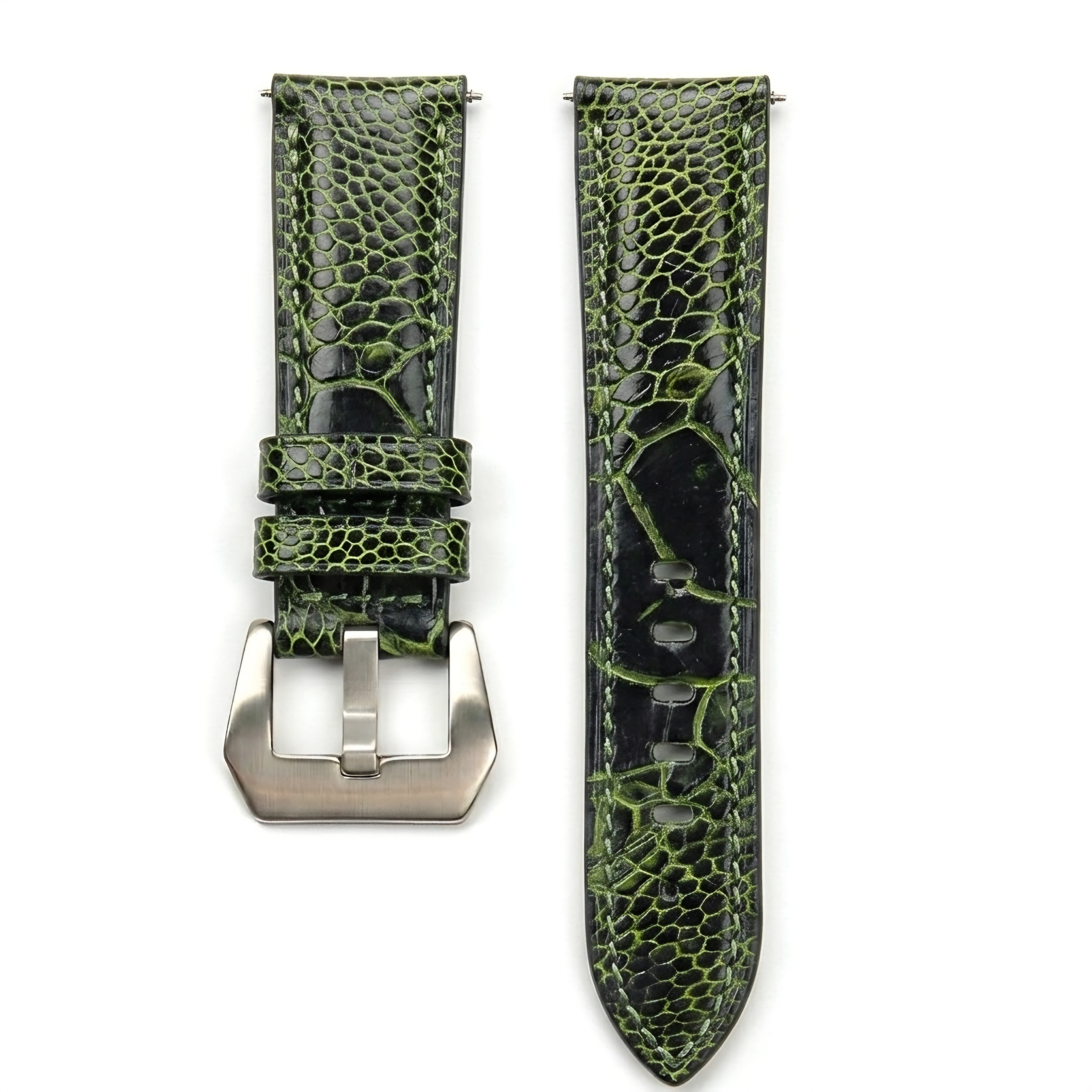 Florentine Series Ostrich Leather Strap / Green