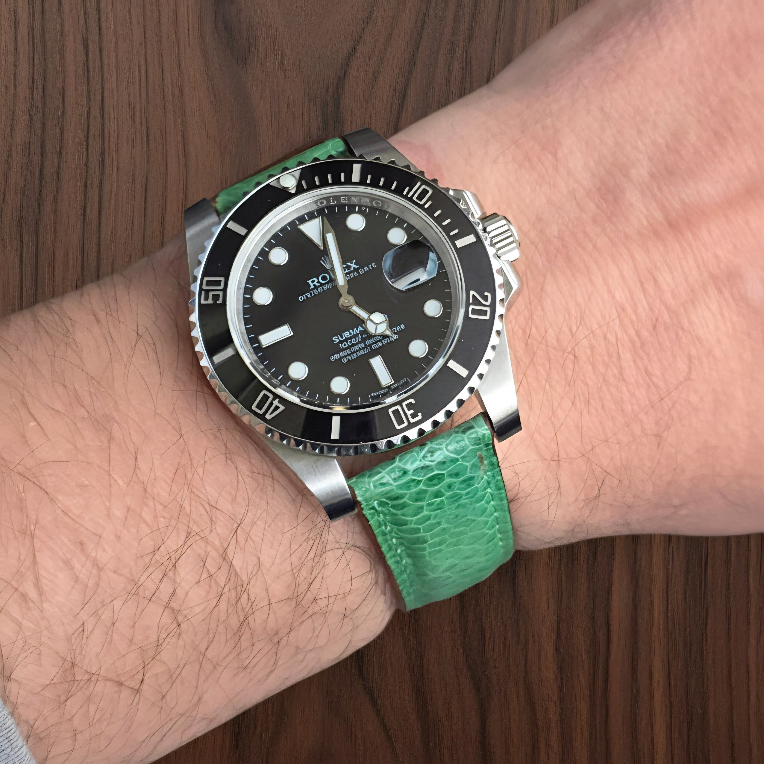 Ostrich Leather Strap - Green
