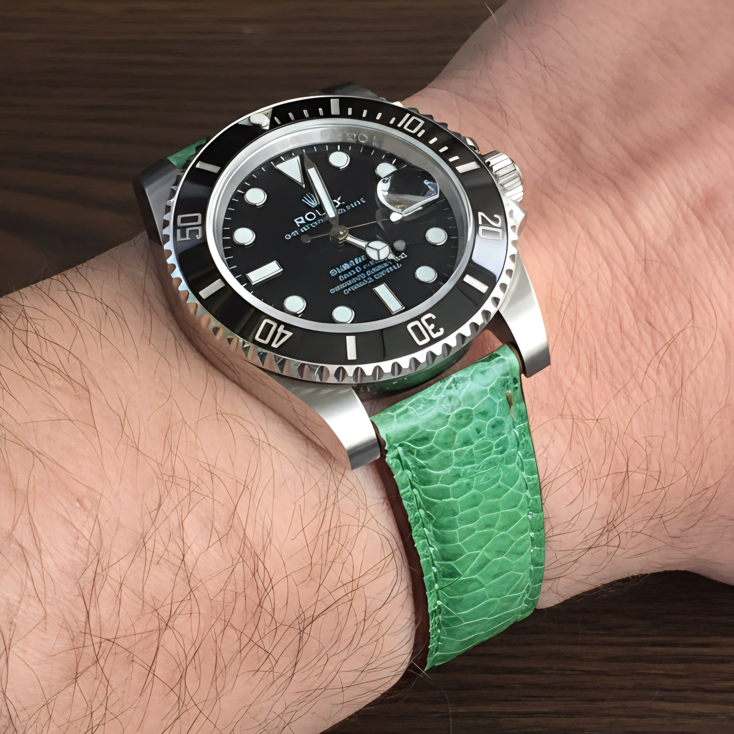 Ostrich Leather Strap - Green