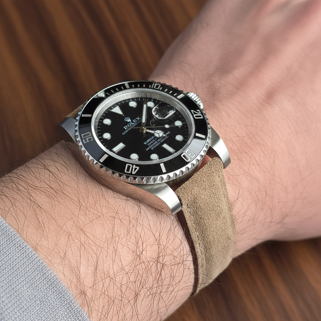 Suede Leather Strap - Grey