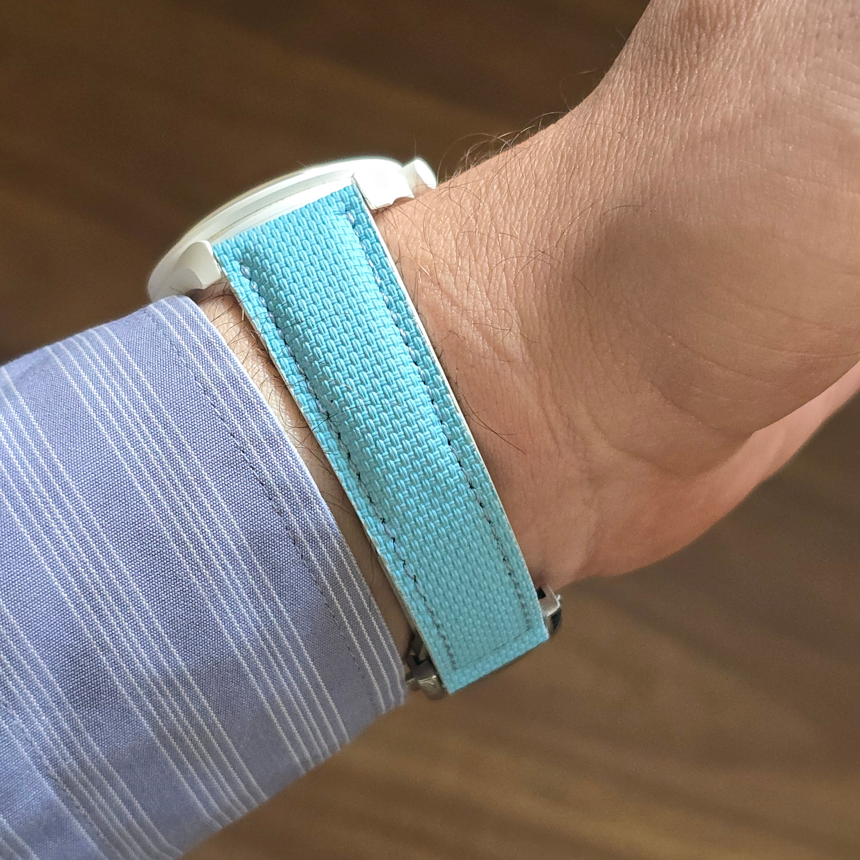 Sailcloth FKM Rubber Strap with Deployment Clasp - Blue