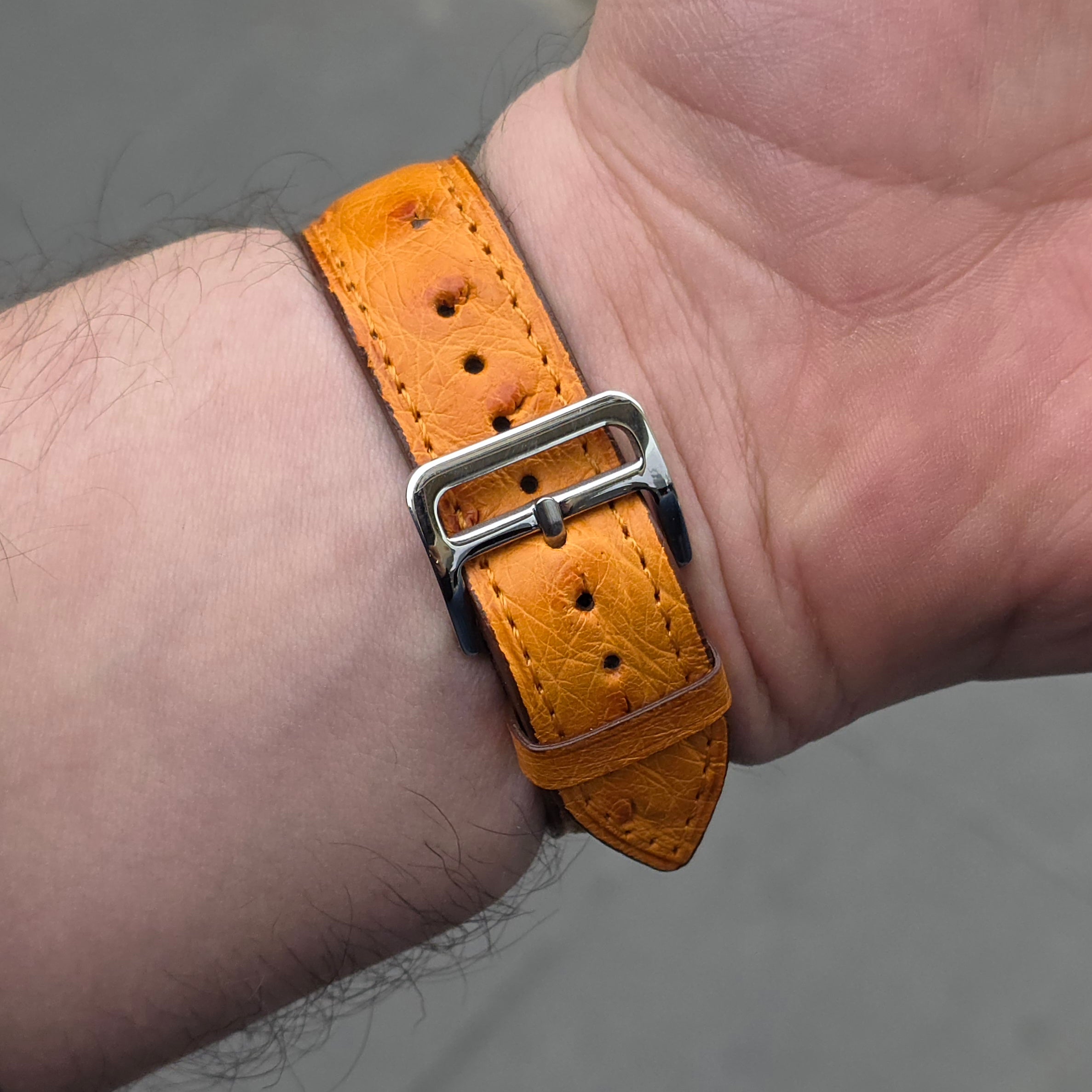Ostrich Leather Strap - Tan