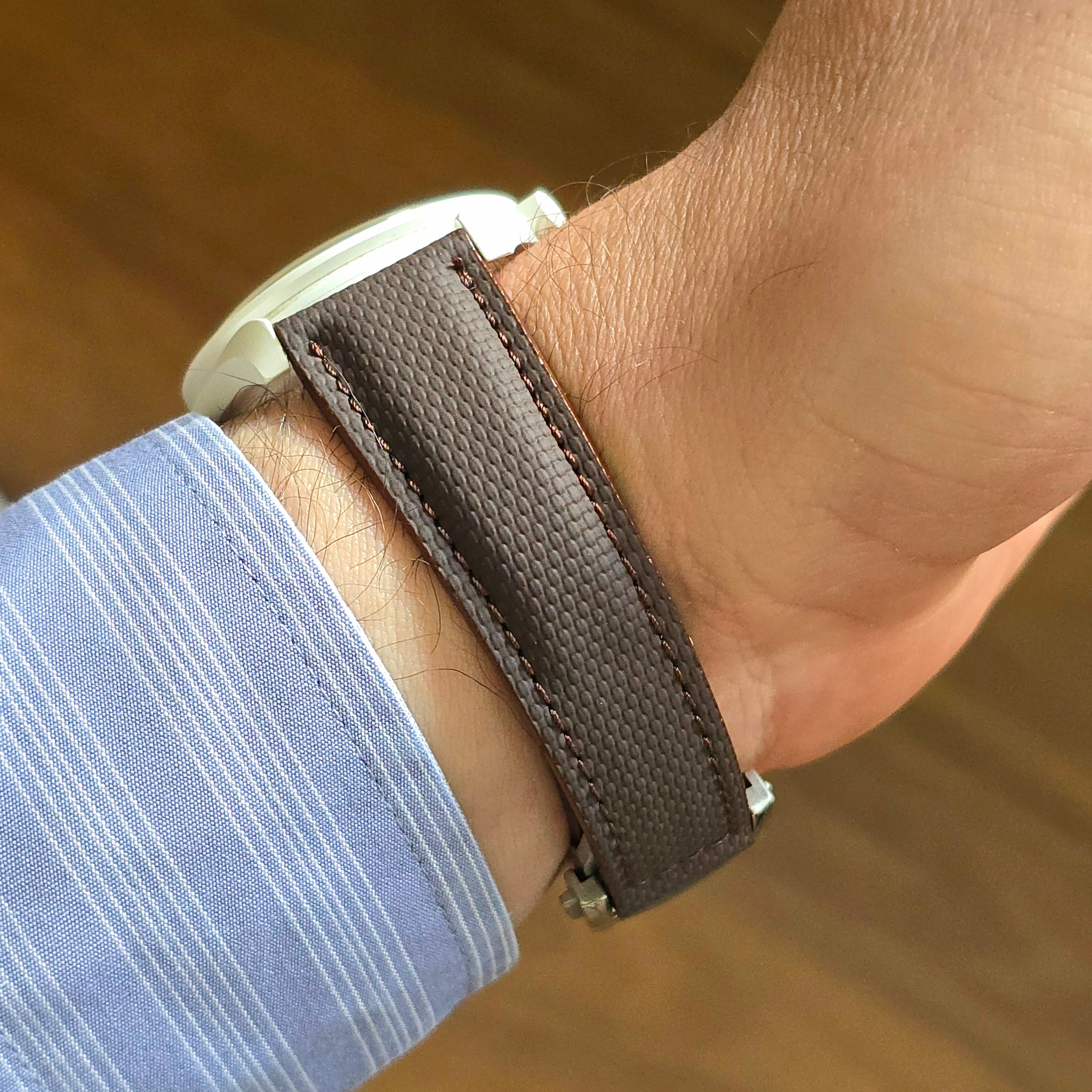 Sailcloth FKM Rubber Strap with Deployment Clasp - Brown