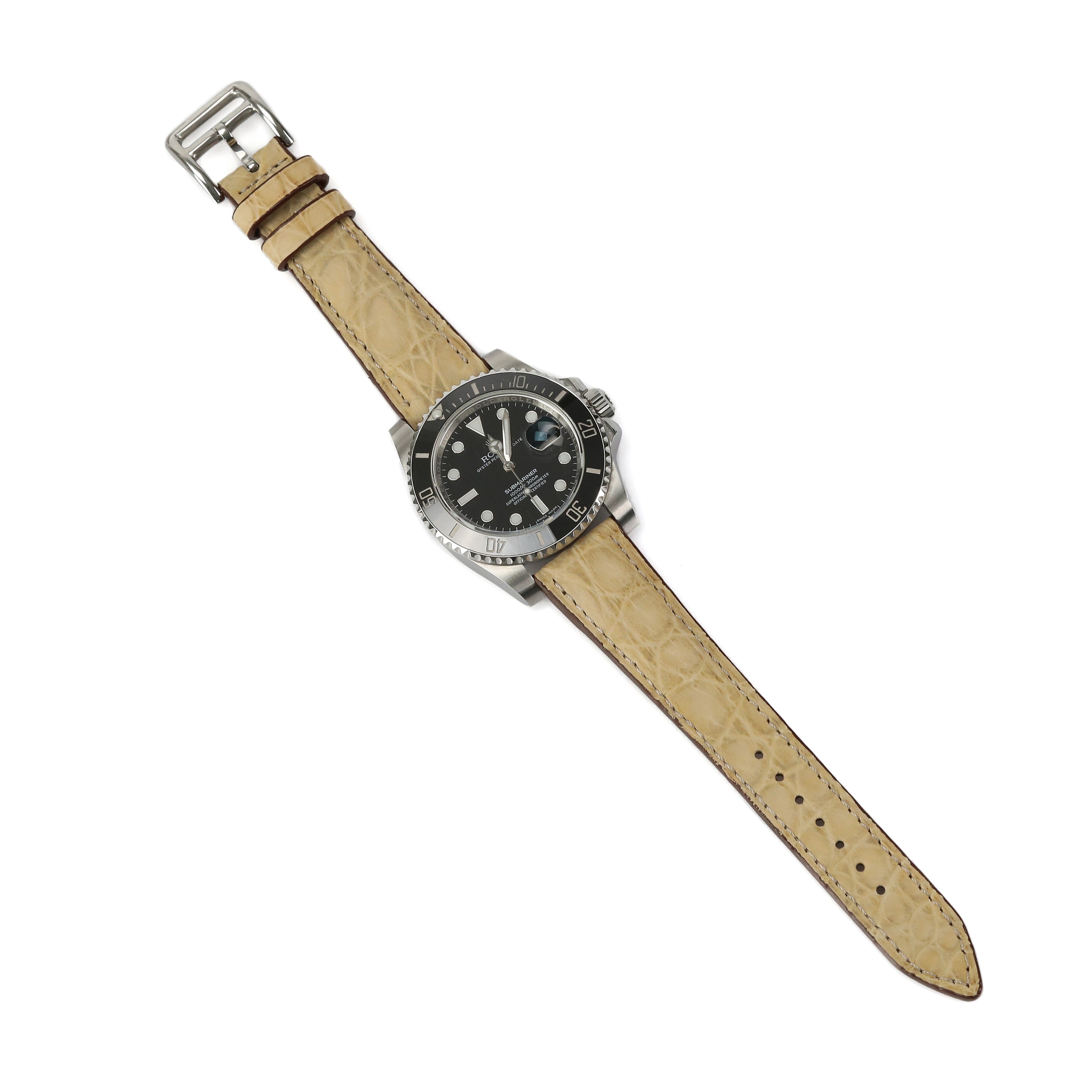 Genuine Croc. Leather Watch Strap
