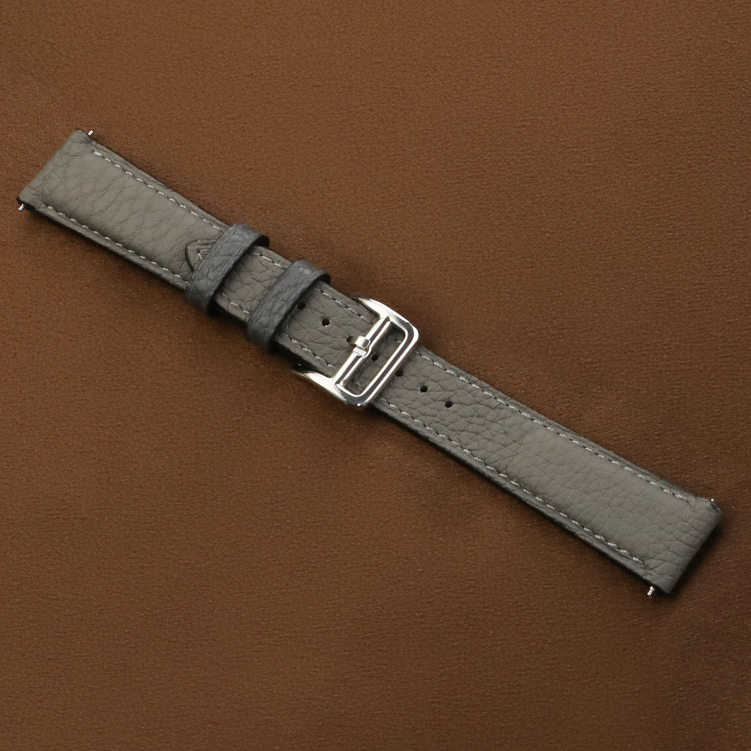 Embossed Leather Strap - Grey