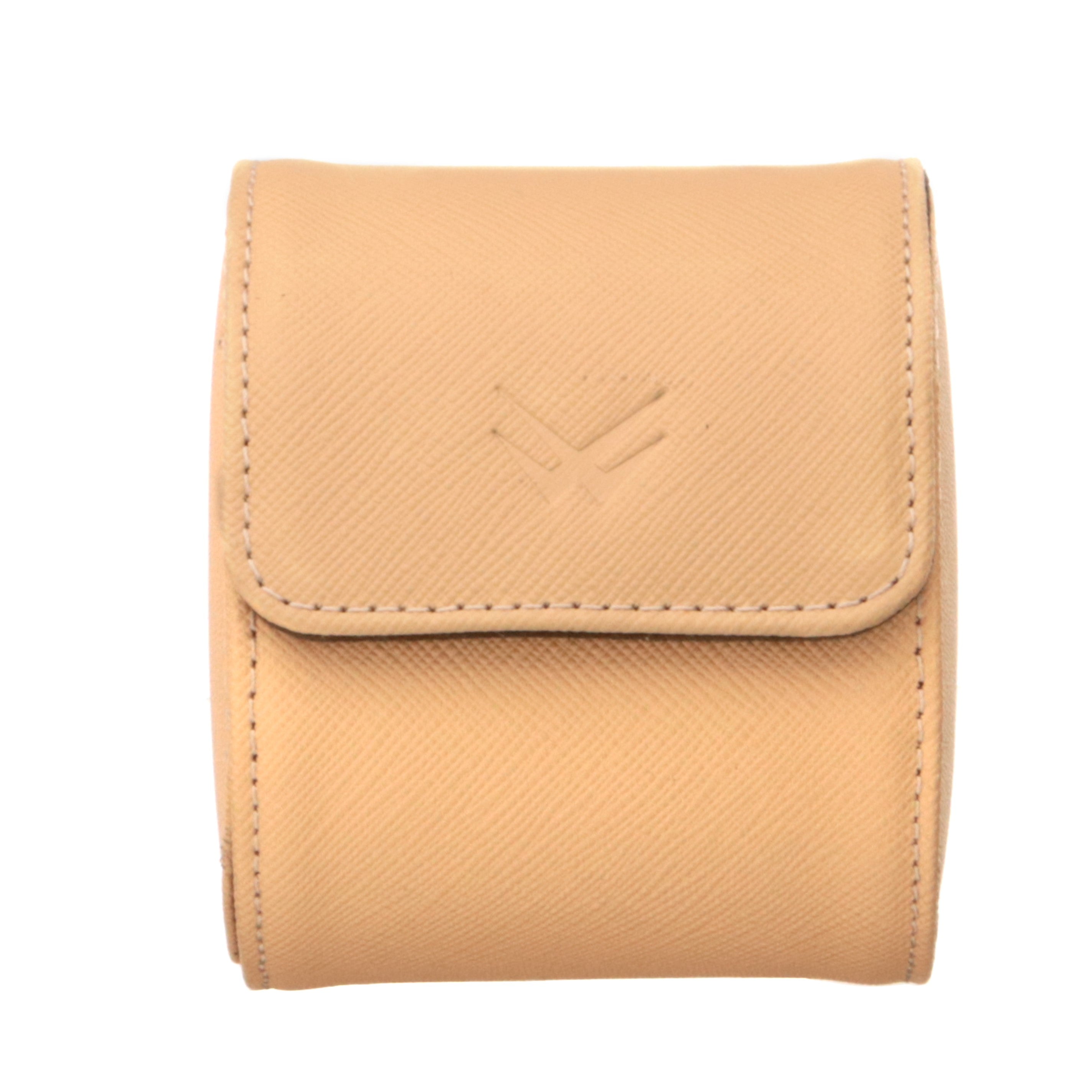 Toro Leather Watch Roll for 1 - Beige