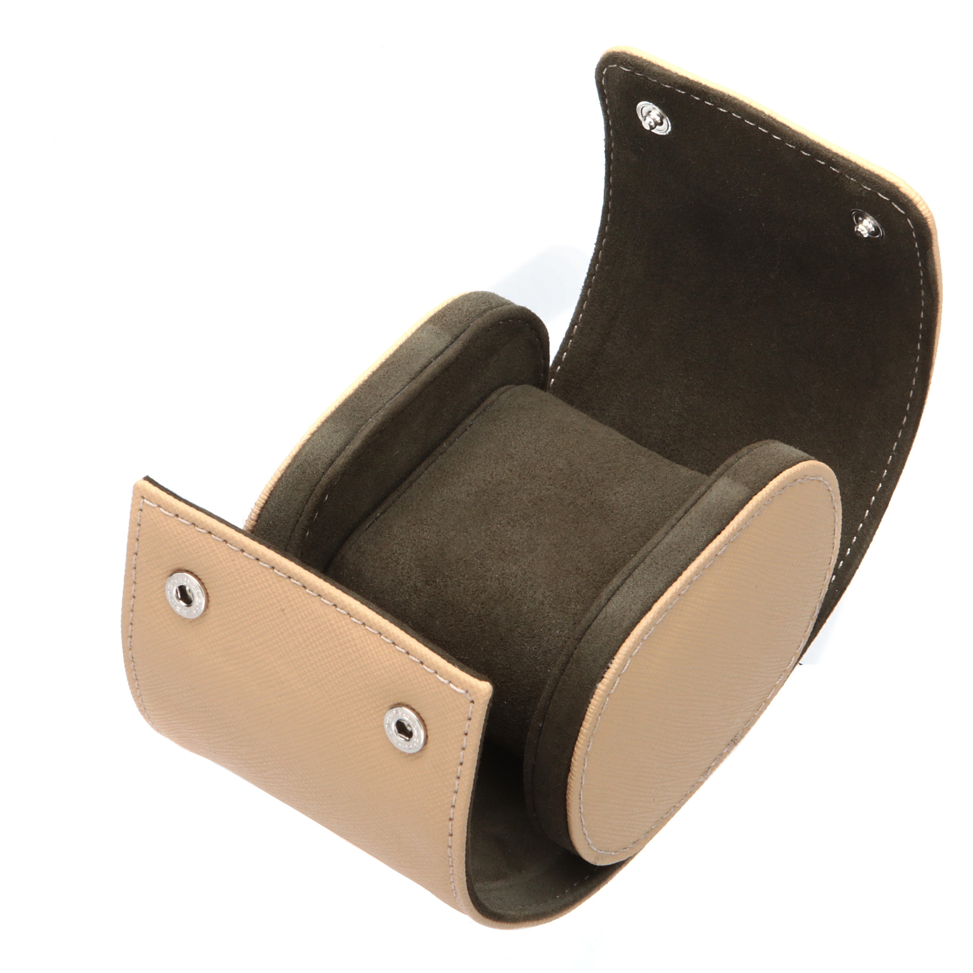 Toro Leather Watch Roll for 1 - Beige